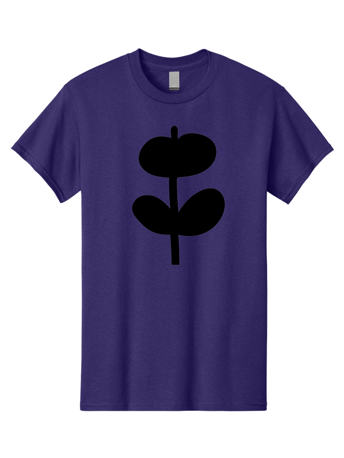 Clover-Silhouette Men'S Graphic Tee, 100% Cotton, Comfortable Casual Summer Wear, Machine Washable, Clover Icon, Shamrock Symbol, Three-Leafed Plant, Simple Design, Minimalist Illustration, Black Silhouette -  Aaa414