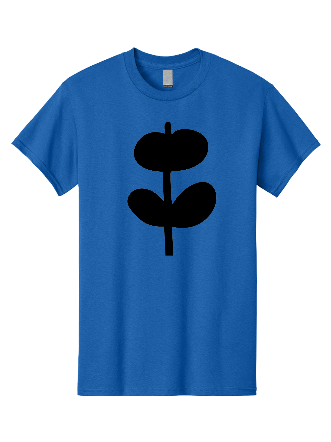 Clover-Silhouette Men'S Graphic Tee, 100% Cotton, Comfortable Casual Summer Wear, Machine Washable, Clover Icon, Shamrock Symbol, Three-Leafed Plant, Simple Design, Minimalist Illustration, Black Silhouette -  Aaa414