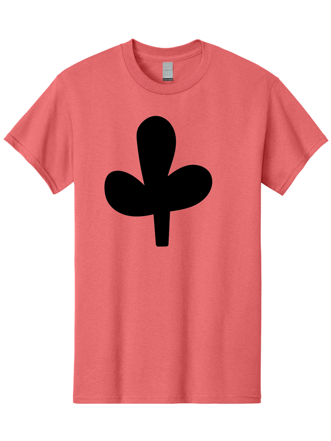 Clover Men'S Graphic Tee, 100% Cotton, Comfortable Casual Summer Wear, Machine Washable, Clover Symbol, Shamrock Icon, Three-Leafed Plant, Minimalist Design, Simple Shape, Bold Silhouette -  Aaa415