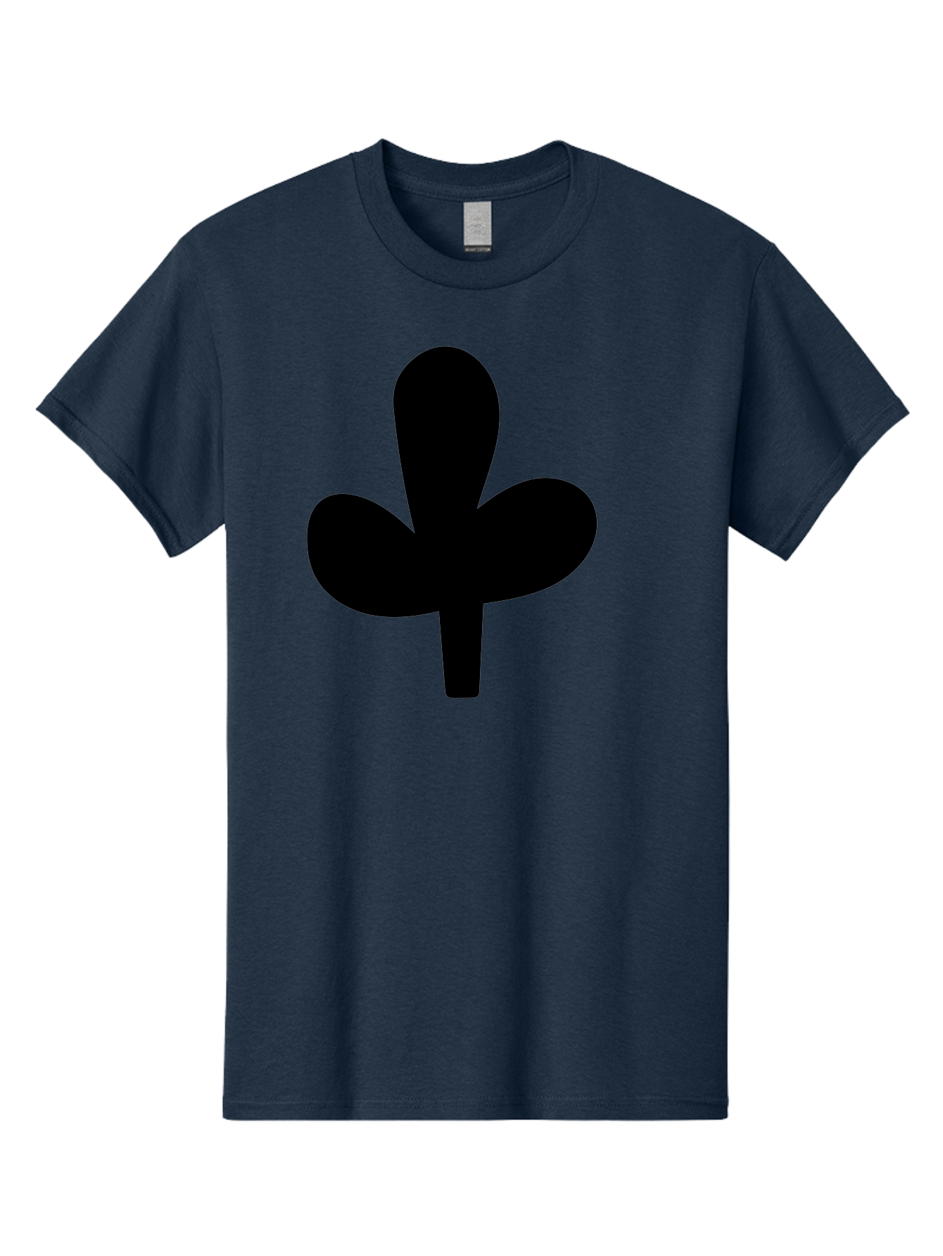 Clover Men'S Graphic Tee, 100% Cotton, Comfortable Casual Summer Wear, Machine Washable, Clover Symbol, Shamrock Icon, Three-Leafed Plant, Minimalist Design, Simple Shape, Bold Silhouette -  Aaa415