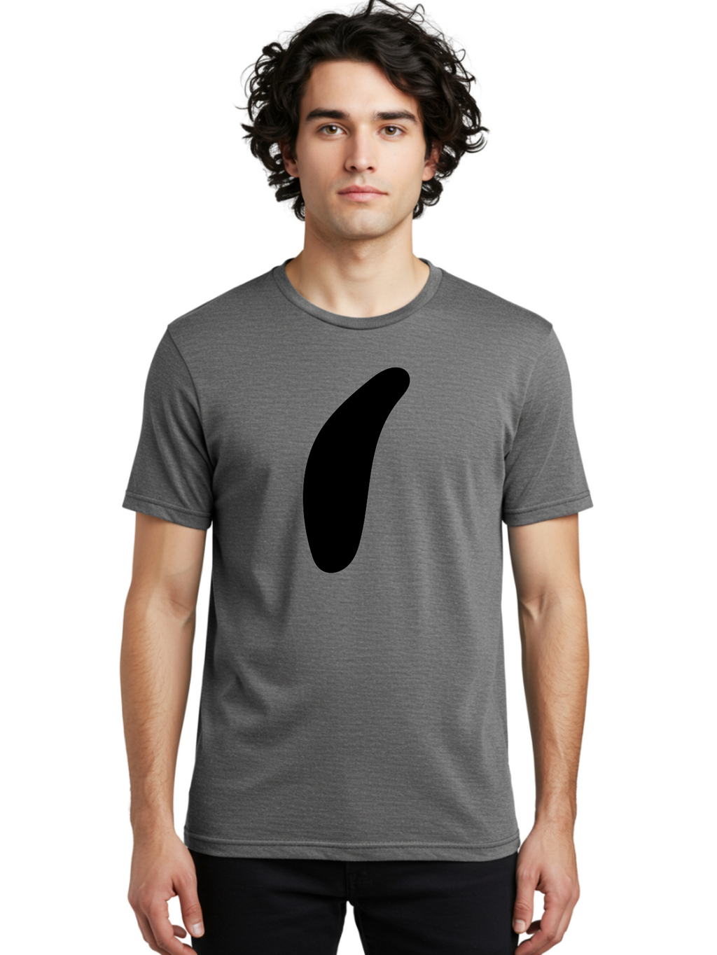 Comma Men'S Graphic Tee, 100% Cotton, Comfortable Casual Summer Wear, Machine Washable, Black Comma, Punctuation Mark, Minimalist Design, Simple Shape, Bold Typography, Modern Graphic -  Aaa416