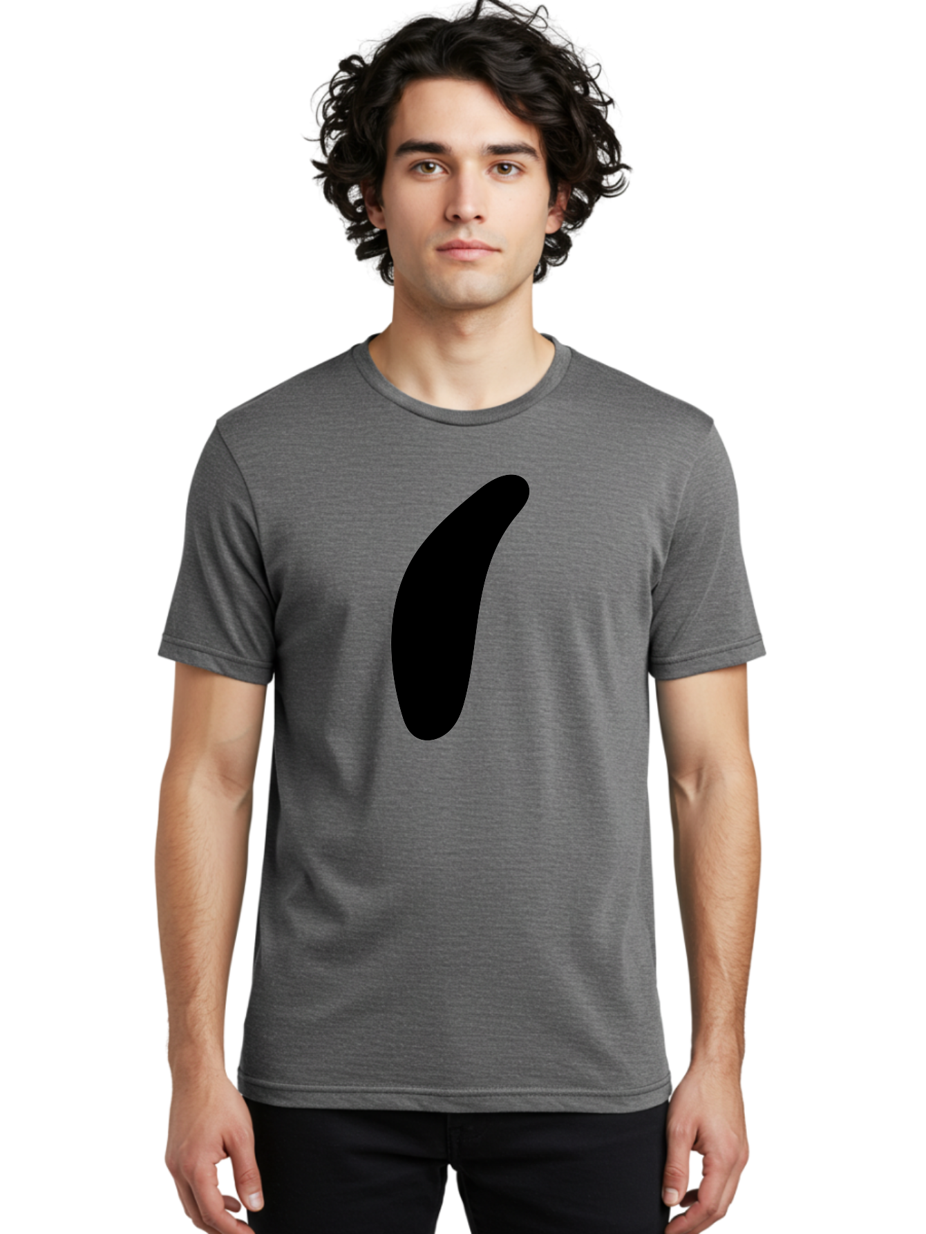 Comma Men'S Graphic Tee, 100% Cotton, Comfortable Casual Summer Wear, Machine Washable, Black Comma, Punctuation Mark, Minimalist Design, Simple Shape, Bold Typography, Modern Graphic -  Aaa416