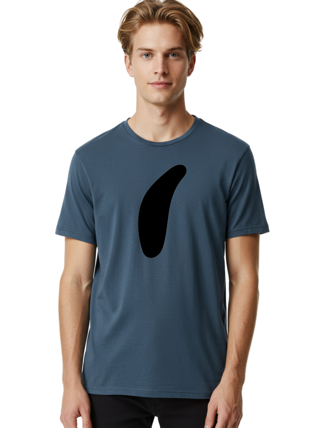 Comma Men'S Graphic Tee, 100% Cotton, Comfortable Casual Summer Wear, Machine Washable, Black Comma, Punctuation Mark, Minimalist Design, Simple Shape, Bold Typography, Modern Graphic -  Aaa416