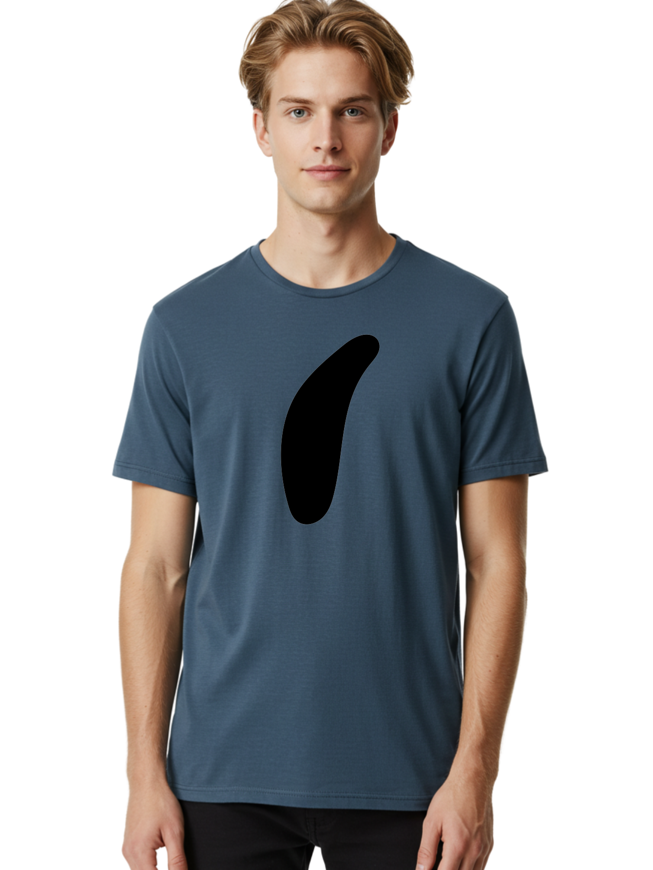 Comma Men'S Graphic Tee, 100% Cotton, Comfortable Casual Summer Wear, Machine Washable, Black Comma, Punctuation Mark, Minimalist Design, Simple Shape, Bold Typography, Modern Graphic -  Aaa416