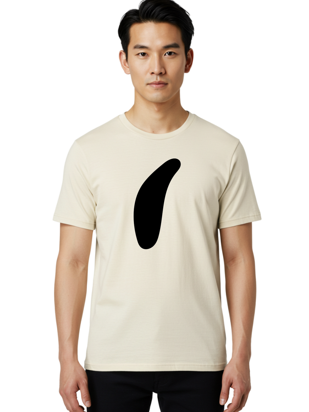 Comma Men'S Graphic Tee, 100% Cotton, Comfortable Casual Summer Wear, Machine Washable, Black Comma, Punctuation Mark, Minimalist Design, Simple Shape, Bold Typography, Modern Graphic -  Aaa416