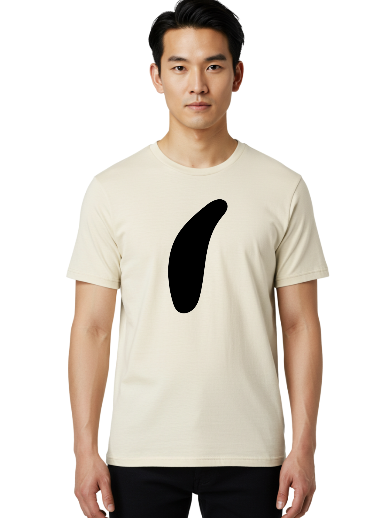 Comma Men'S Graphic Tee, 100% Cotton, Comfortable Casual Summer Wear, Machine Washable, Black Comma, Punctuation Mark, Minimalist Design, Simple Shape, Bold Typography, Modern Graphic -  Aaa416