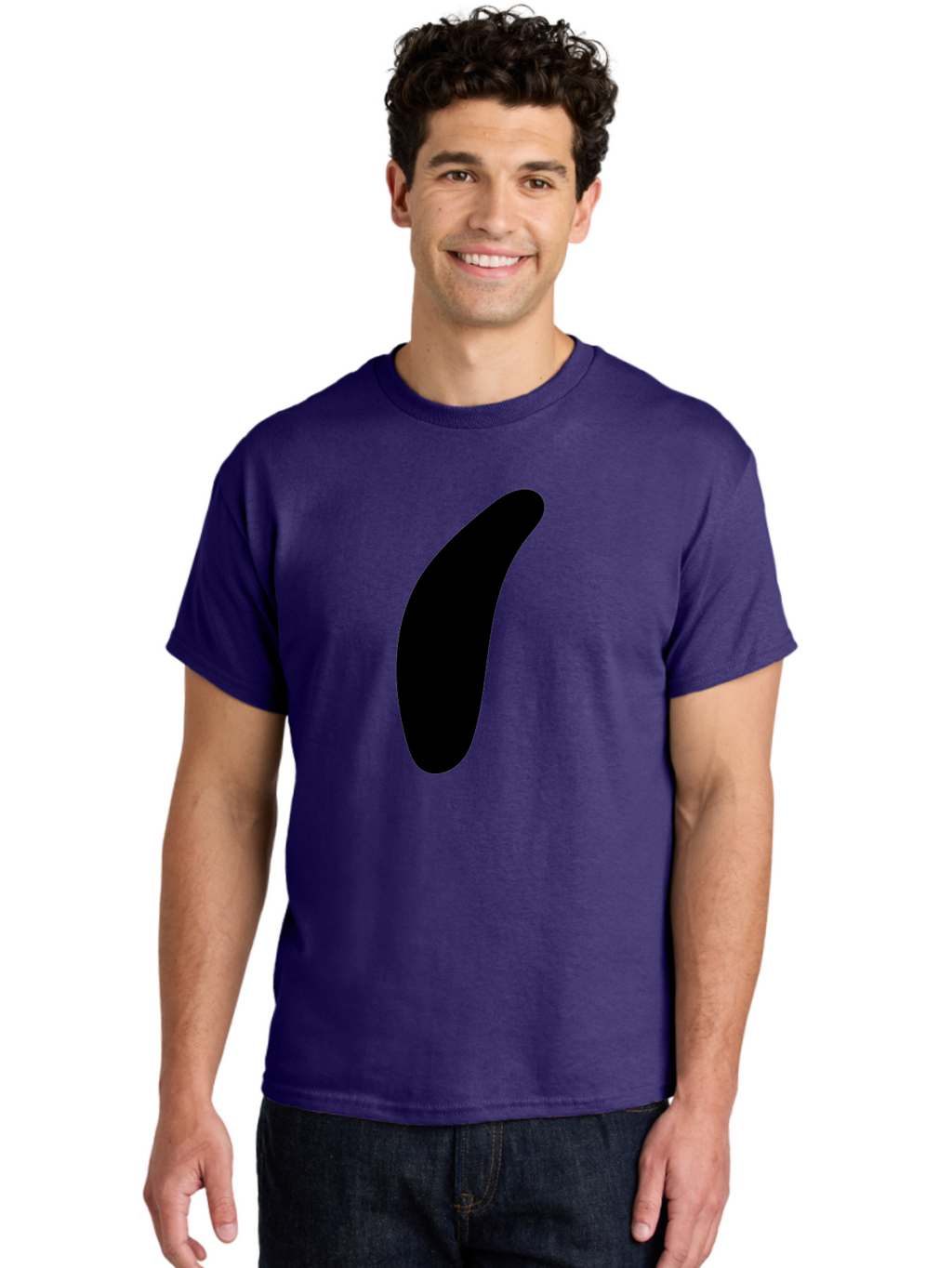 Comma Men'S Graphic Tee, 100% Cotton, Comfortable Casual Summer Wear, Machine Washable, Black Comma, Punctuation Mark, Minimalist Design, Simple Shape, Bold Typography, Modern Graphic -  Aaa416