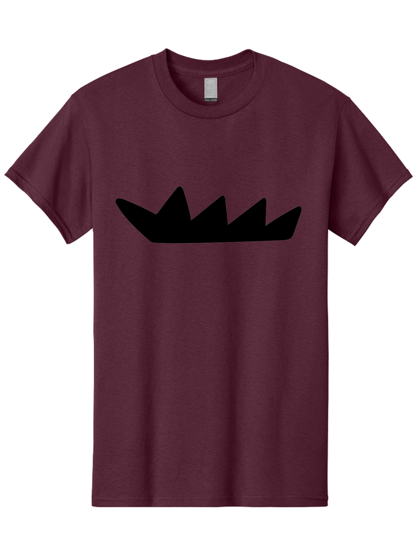 Crown-Icon Men'S Graphic Tee, 100% Cotton, Comfortable Casual Summer Wear, Machine Washable, Black Crown Silhouette, Royal Symbol, Monarch Emblem, Regal Crest, King'S Crown, Royal Icon, Minimalist Design, Vector Graphics -  Aaa419
