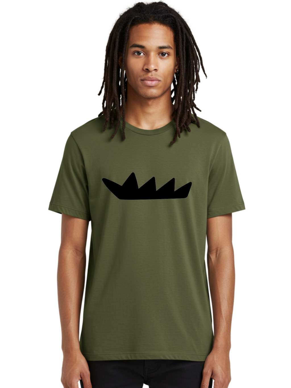 Crown-Icon Men'S Graphic Tee, 100% Cotton, Comfortable Casual Summer Wear, Machine Washable, Black Crown Silhouette, Royal Symbol, Monarch Emblem, Regal Crest, King'S Crown, Royal Icon, Minimalist Design, Vector Graphics -  Aaa419