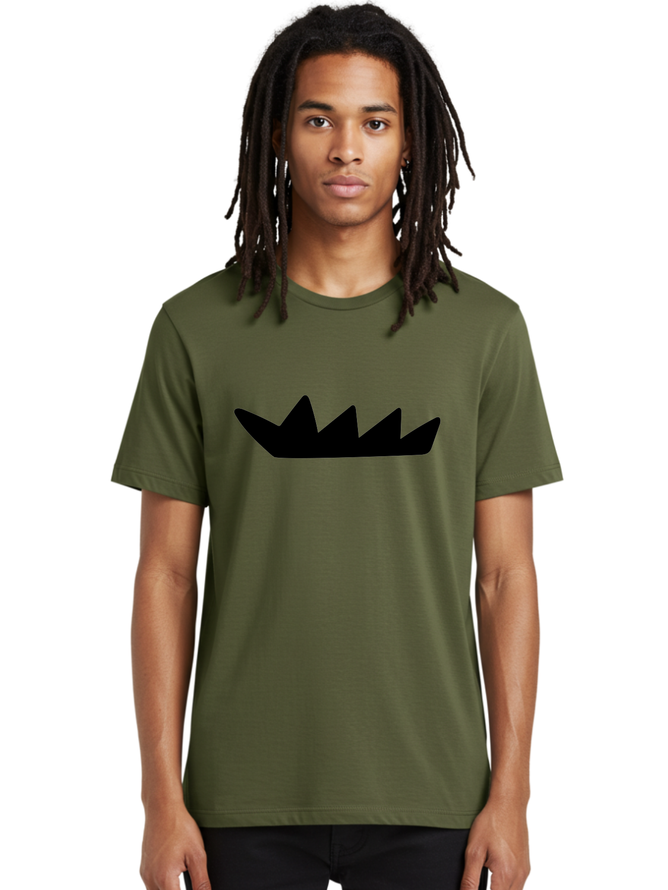 Crown-Icon Men'S Graphic Tee, 100% Cotton, Comfortable Casual Summer Wear, Machine Washable, Black Crown Silhouette, Royal Symbol, Monarch Emblem, Regal Crest, King'S Crown, Royal Icon, Minimalist Design, Vector Graphics -  Aaa419