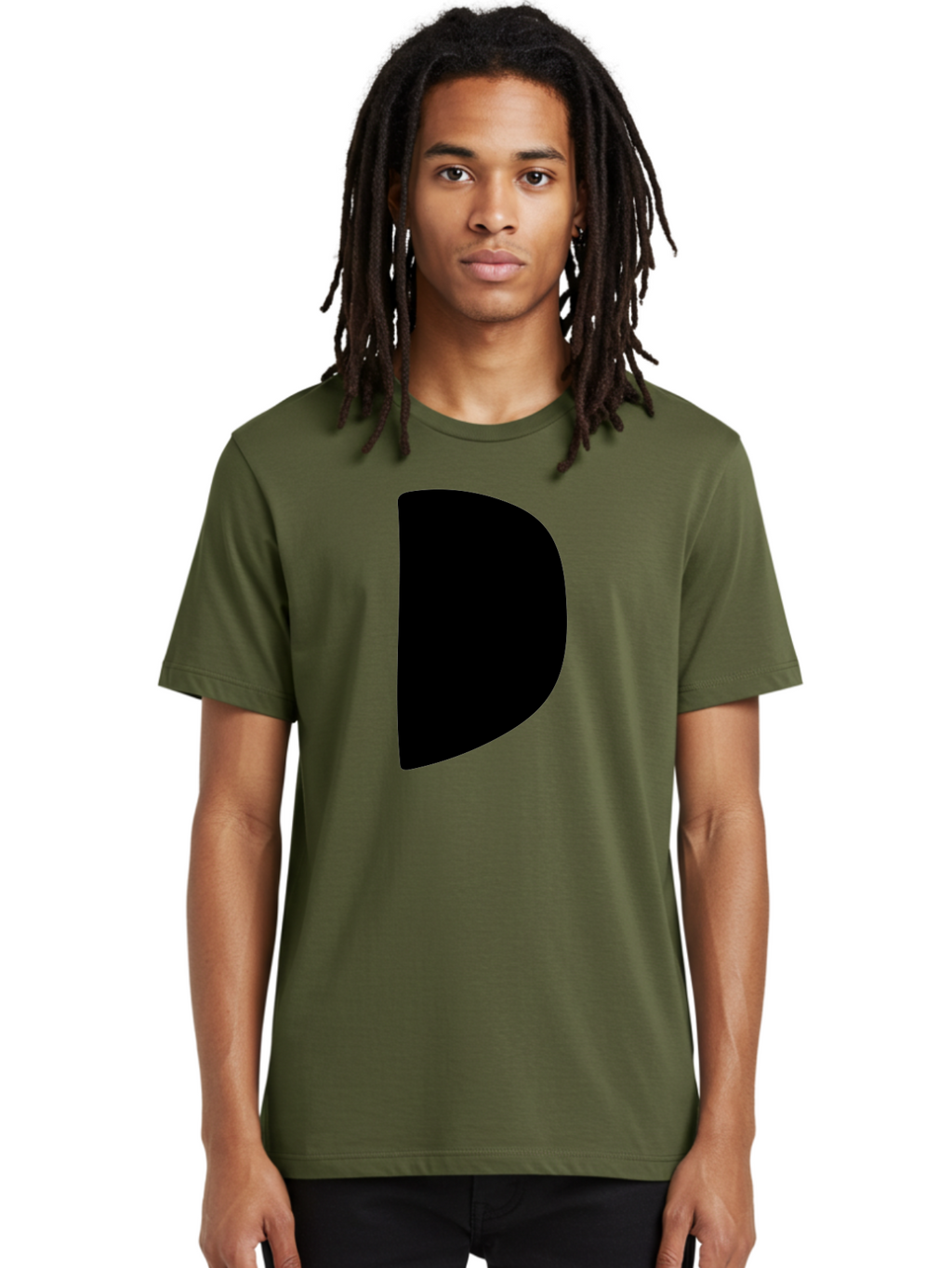 D Men'S Graphic Tee, 100% Cotton, Comfortable Casual Summer Wear, Machine Washable, Modern Typography, Bold Font, Minimalist Design, Sleek Lettering, Simple Shapes, Graphic Design Elements, Abstract Art, Black And Green Color Scheme -  Aaa421