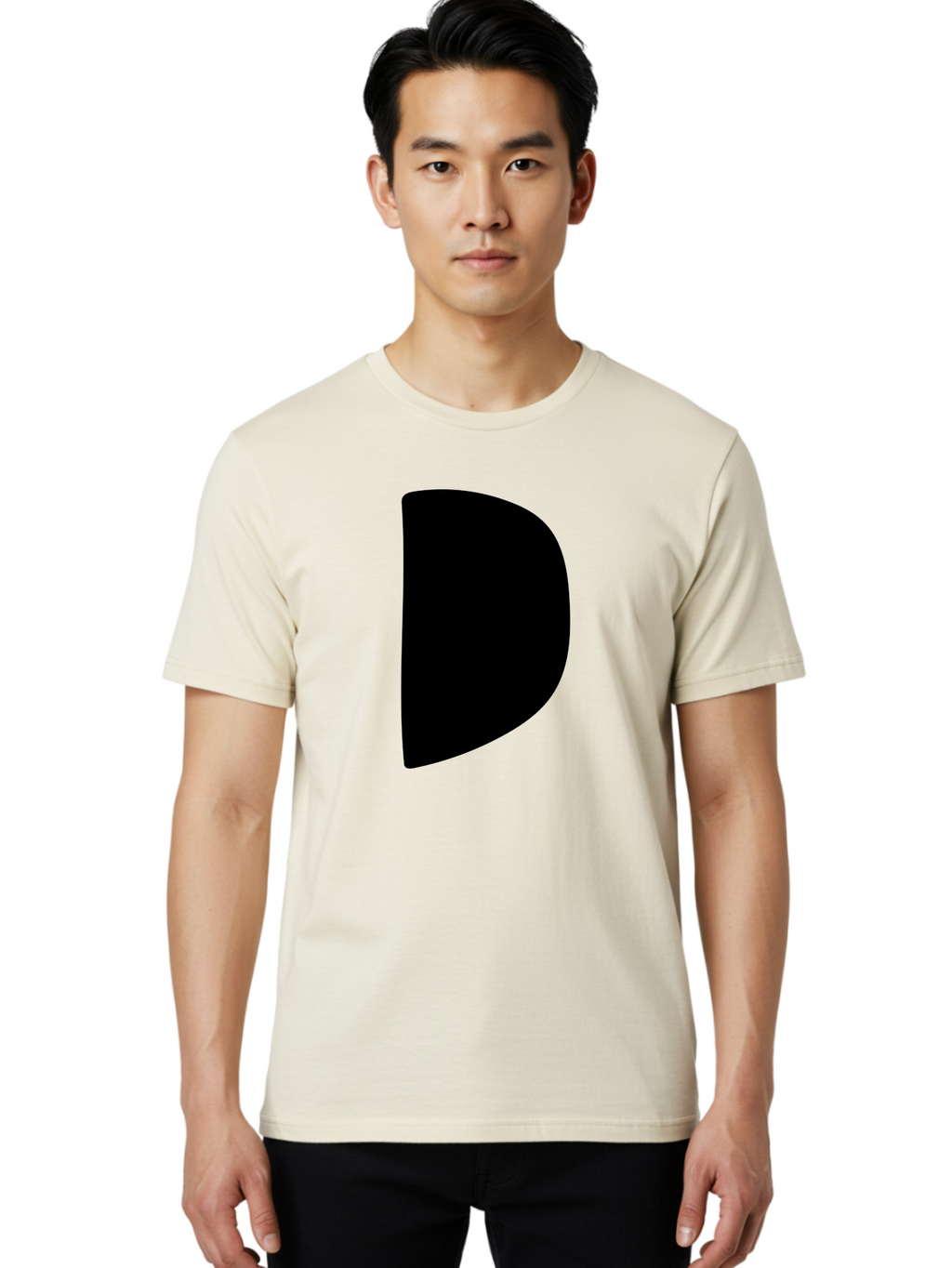 D Men'S Graphic Tee, 100% Cotton, Comfortable Casual Summer Wear, Machine Washable, Modern Typography, Bold Font, Minimalist Design, Sleek Lettering, Simple Shapes, Graphic Design Elements, Abstract Art, Black And Green Color Scheme -  Aaa421