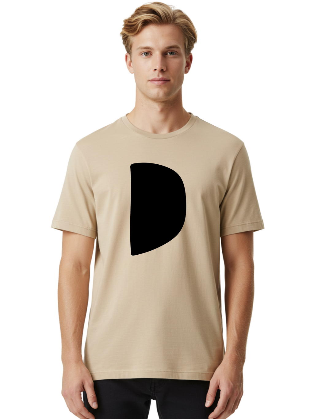 D Men'S Graphic Tee, 100% Cotton, Comfortable Casual Summer Wear, Machine Washable, Modern Typography, Bold Font, Minimalist Design, Sleek Lettering, Simple Shapes, Graphic Design Elements, Abstract Art, Black And Green Color Scheme -  Aaa421