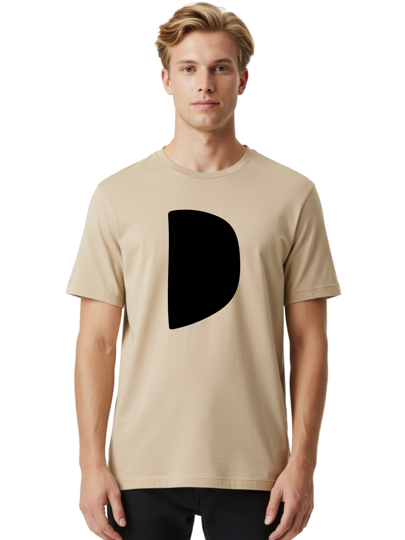 D Men'S Graphic Tee, 100% Cotton, Comfortable Casual Summer Wear, Machine Washable, Modern Typography, Bold Font, Minimalist Design, Sleek Lettering, Simple Shapes, Graphic Design Elements, Abstract Art, Black And Green Color Scheme -  Aaa421
