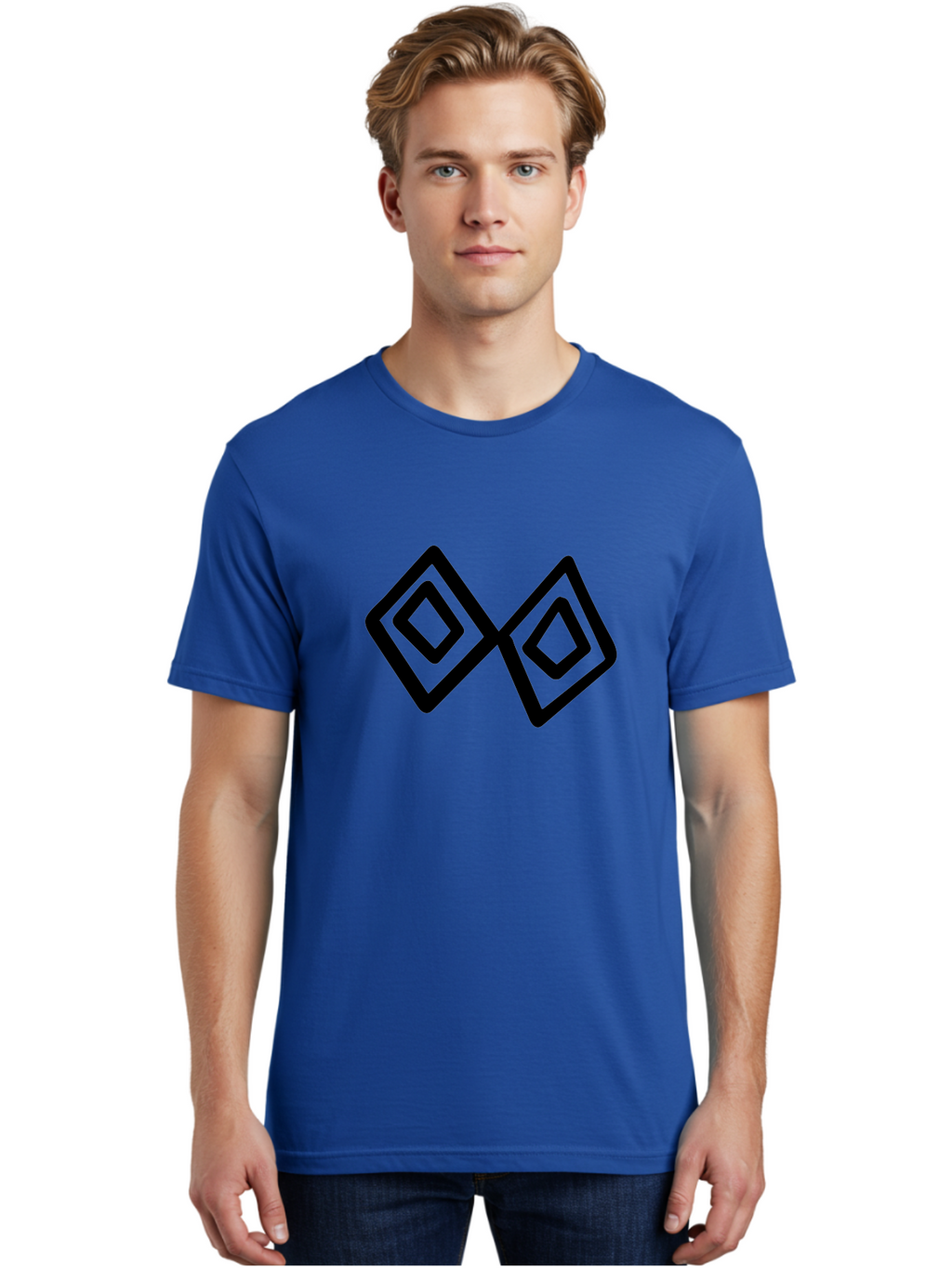 Diamond-Shapes Men'S Graphic Tee, 100% Cotton, Comfortable Casual Summer Wear, Machine Washable, Diamond Shapes, Geometric Design, Black And Green, Logo Design, Modern Graphics, Abstract Art, Symmetrical Shapes, Minimalist Logo -  Aaa423