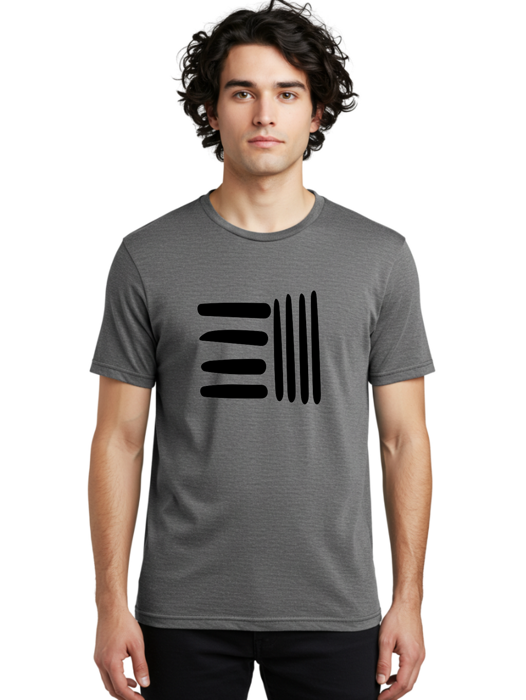 E Men'S Graphic Tee, 100% Cotton, Comfortable Casual Summer Wear, Machine Washable, Equals Sign, Mathematical Symbol, Black And Green, Graphic Design, Modern Art, Simple Shapes, Contrast Colors, Minimalist Style -  Aaa426