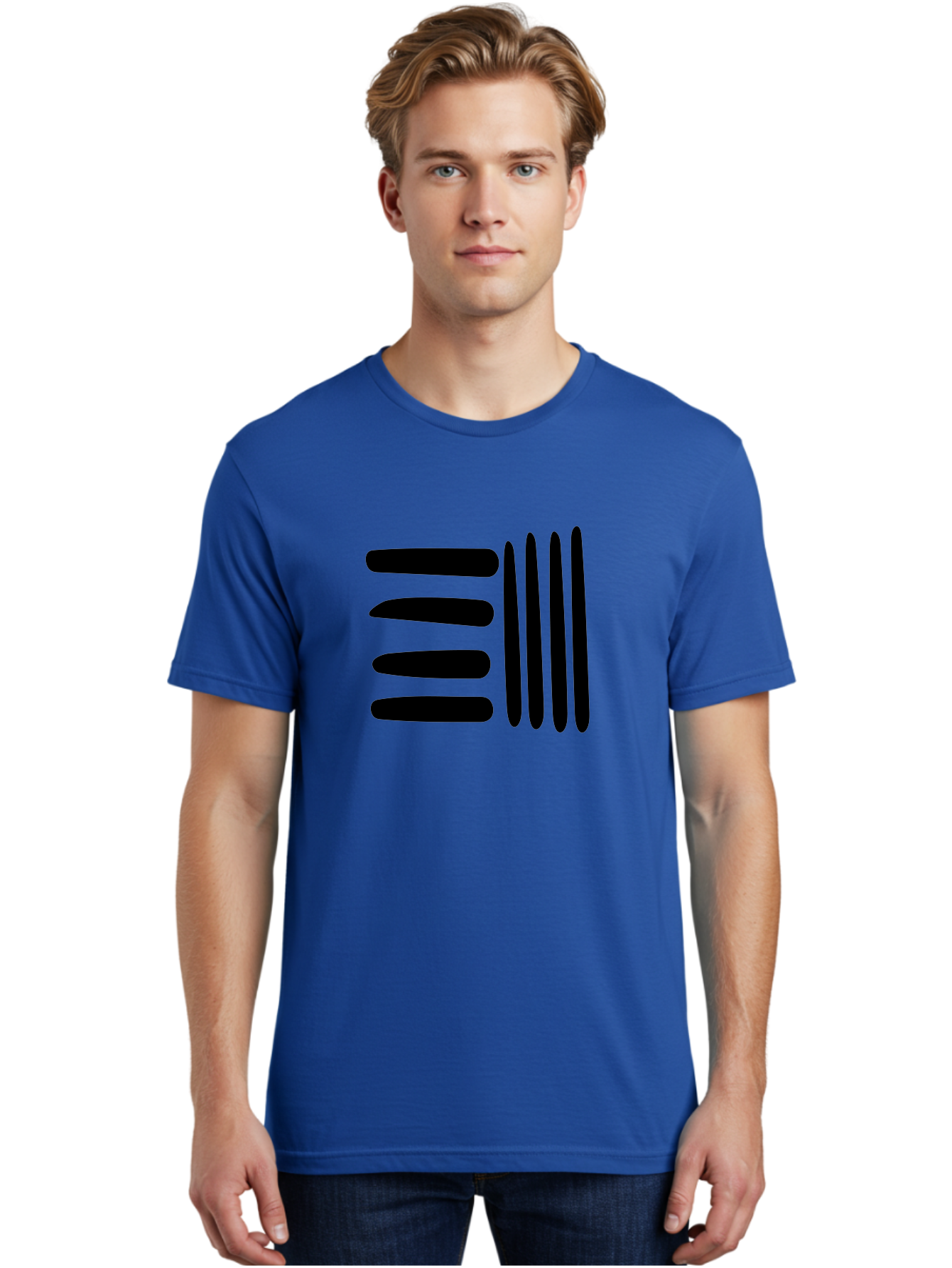E Men'S Graphic Tee, 100% Cotton, Comfortable Casual Summer Wear, Machine Washable, Equals Sign, Mathematical Symbol, Black And Green, Graphic Design, Modern Art, Simple Shapes, Contrast Colors, Minimalist Style -  Aaa426