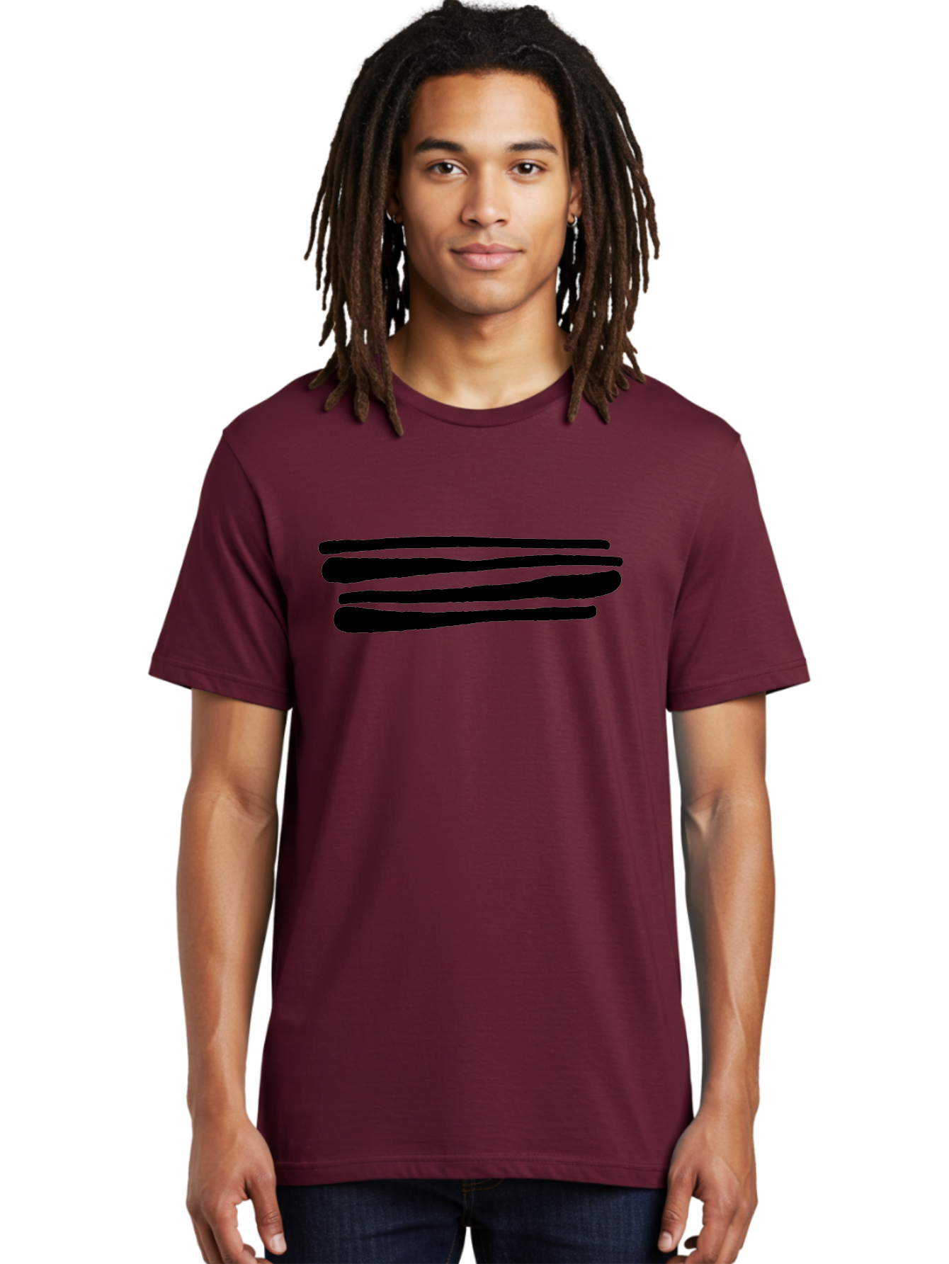 Equal-Sign Men'S Graphic Tee, 100% Cotton, Comfortable Casual Summer Wear, Machine Washable, Equals Sign, Mathematical Symbol, Black Lines, Simple Design, Bold Graphics, Modern Aesthetic, Abstract Art -  Aaa427