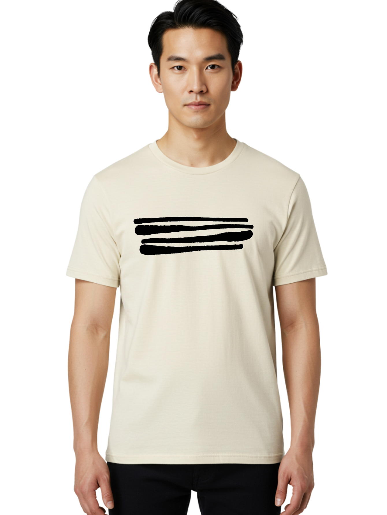 Equal-Sign Men'S Graphic Tee, 100% Cotton, Comfortable Casual Summer Wear, Machine Washable, Equals Sign, Mathematical Symbol, Black Lines, Simple Design, Bold Graphics, Modern Aesthetic, Abstract Art -  Aaa427