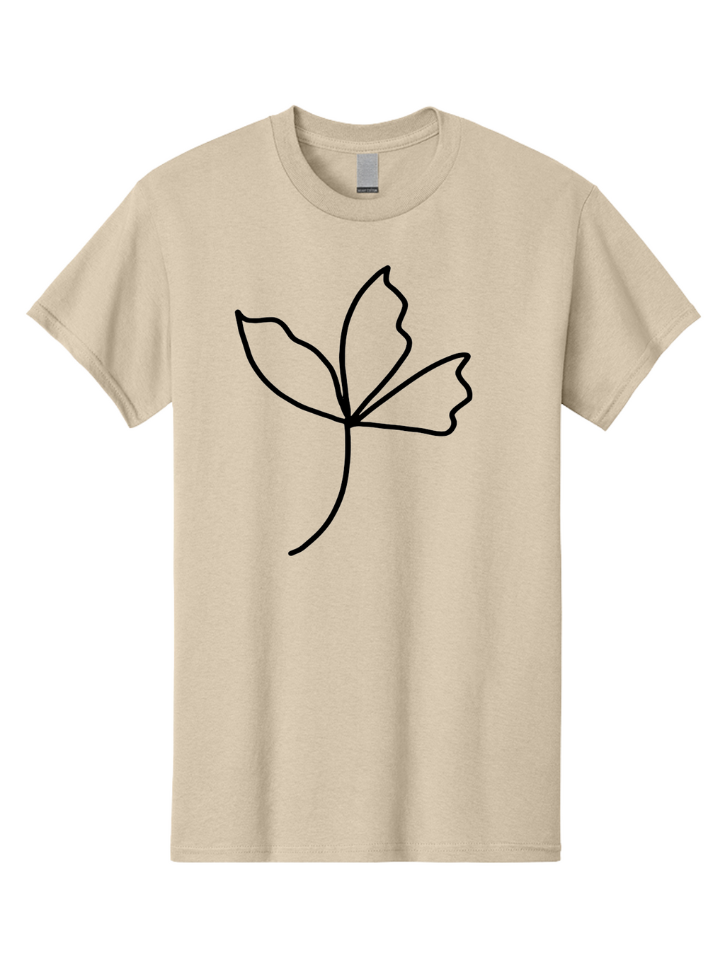 Flower-Outline Men'S Graphic Tee, 100% Cotton, Comfortable Casual Summer Wear, Machine Washable, Four Leaf Clover, Leafy Greens, Symbolic Icon, Minimalist Design, Simple Line Art, Stylized Clover, Elegant Graphics -  Aaa434