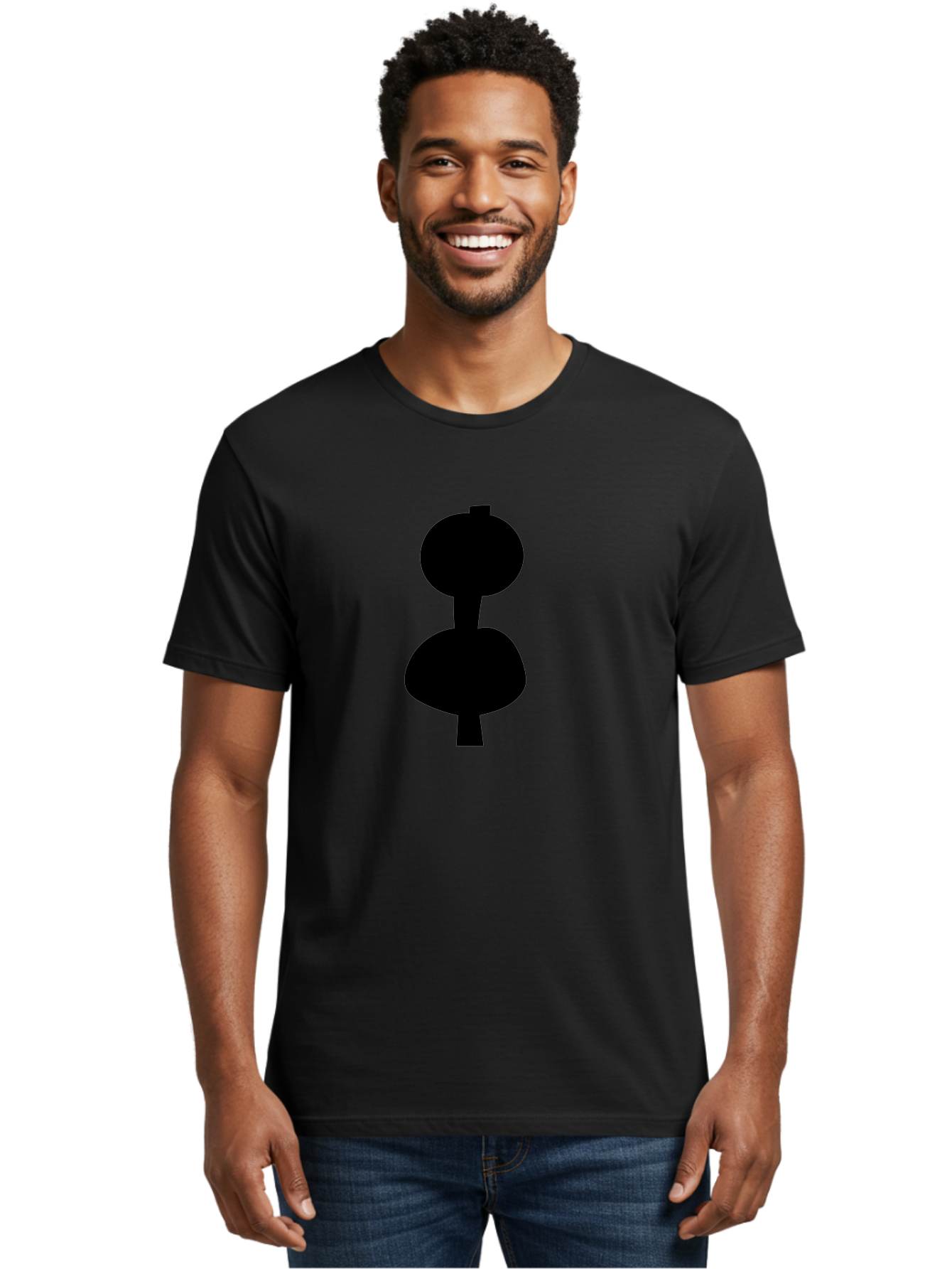 Hourglass Men'S Graphic Tee, 100% Cotton, Comfortable Casual Summer Wear, Machine Washable, Dumbbell Icon, Fitness Symbol, Gym Equipment, Workout Tool, Exercise Accessory, Physical Fitness, Bodybuilding -  Aaa437