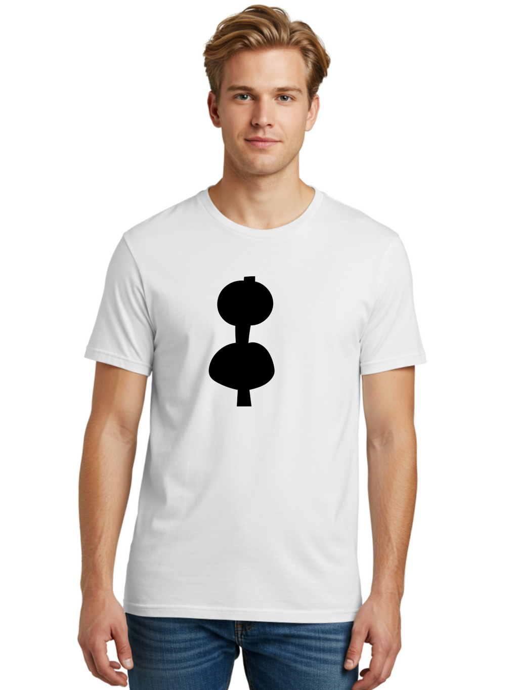 Hourglass Men'S Graphic Tee, 100% Cotton, Comfortable Casual Summer Wear, Machine Washable, Dumbbell Icon, Fitness Symbol, Gym Equipment, Workout Tool, Exercise Accessory, Physical Fitness, Bodybuilding -  Aaa437