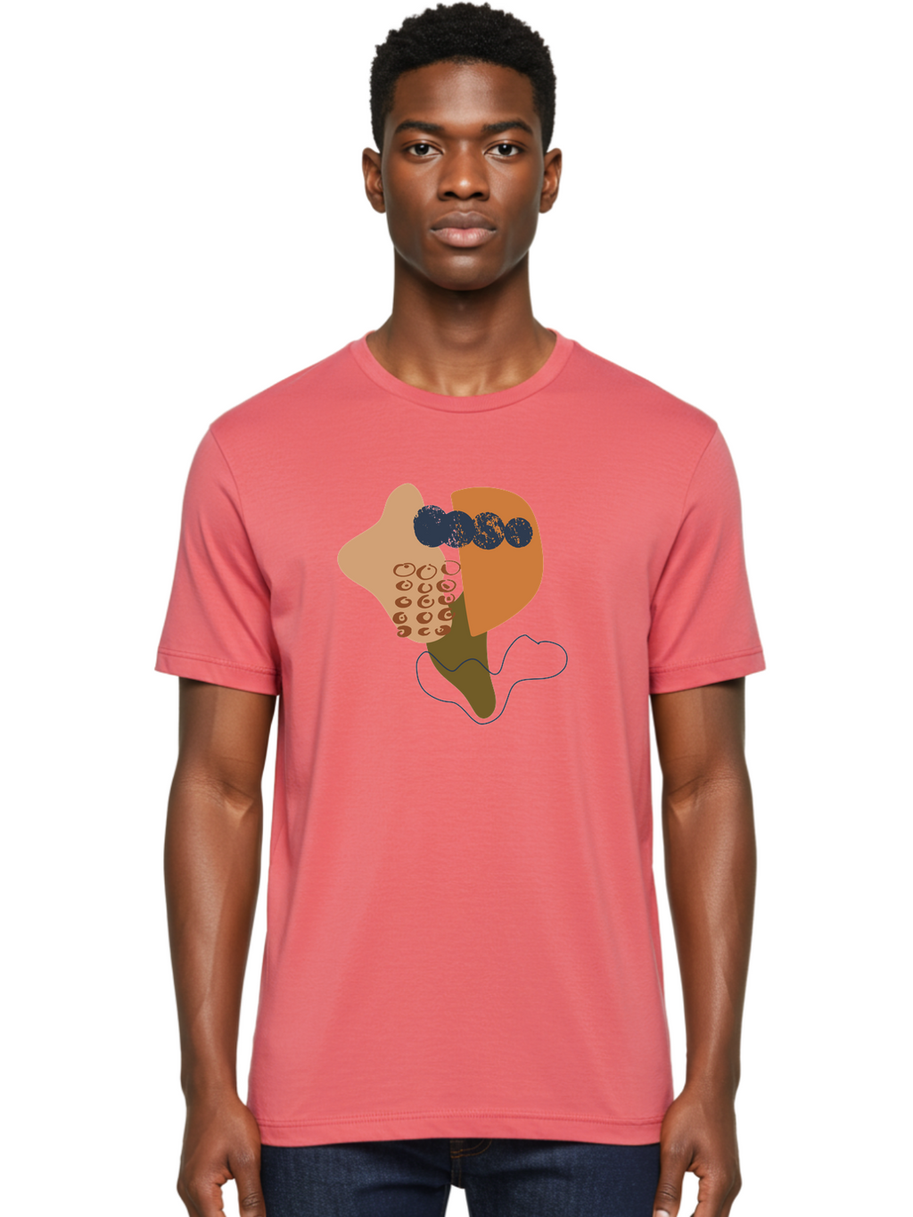 Ice-Cream-Cone Men'S Graphic Tee, 100% Cotton, Comfortable Casual Summer Wear, Machine Washable, Ice Cream Cone, Abstract Design, Modern Art, Colorful Treat, Creative Expression, Unique Illustration, Sweet Delight, Artistic Creativity -  Aaa438