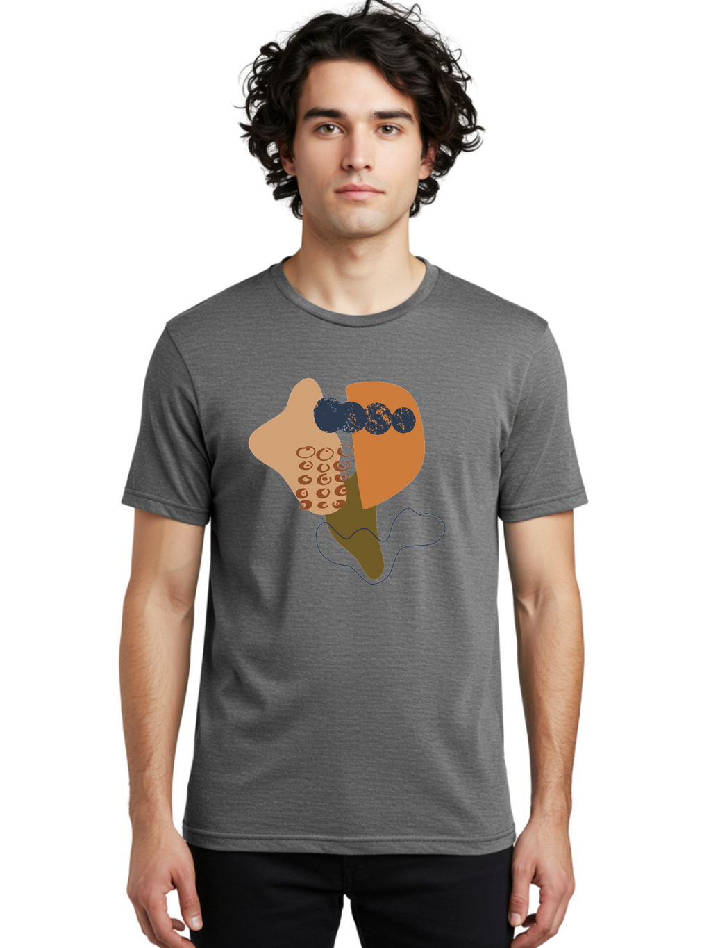 Ice-Cream-Cone Men'S Graphic Tee, 100% Cotton, Comfortable Casual Summer Wear, Machine Washable, Ice Cream Cone, Abstract Design, Modern Art, Colorful Treat, Creative Expression, Unique Illustration, Sweet Delight, Artistic Creativity -  Aaa438