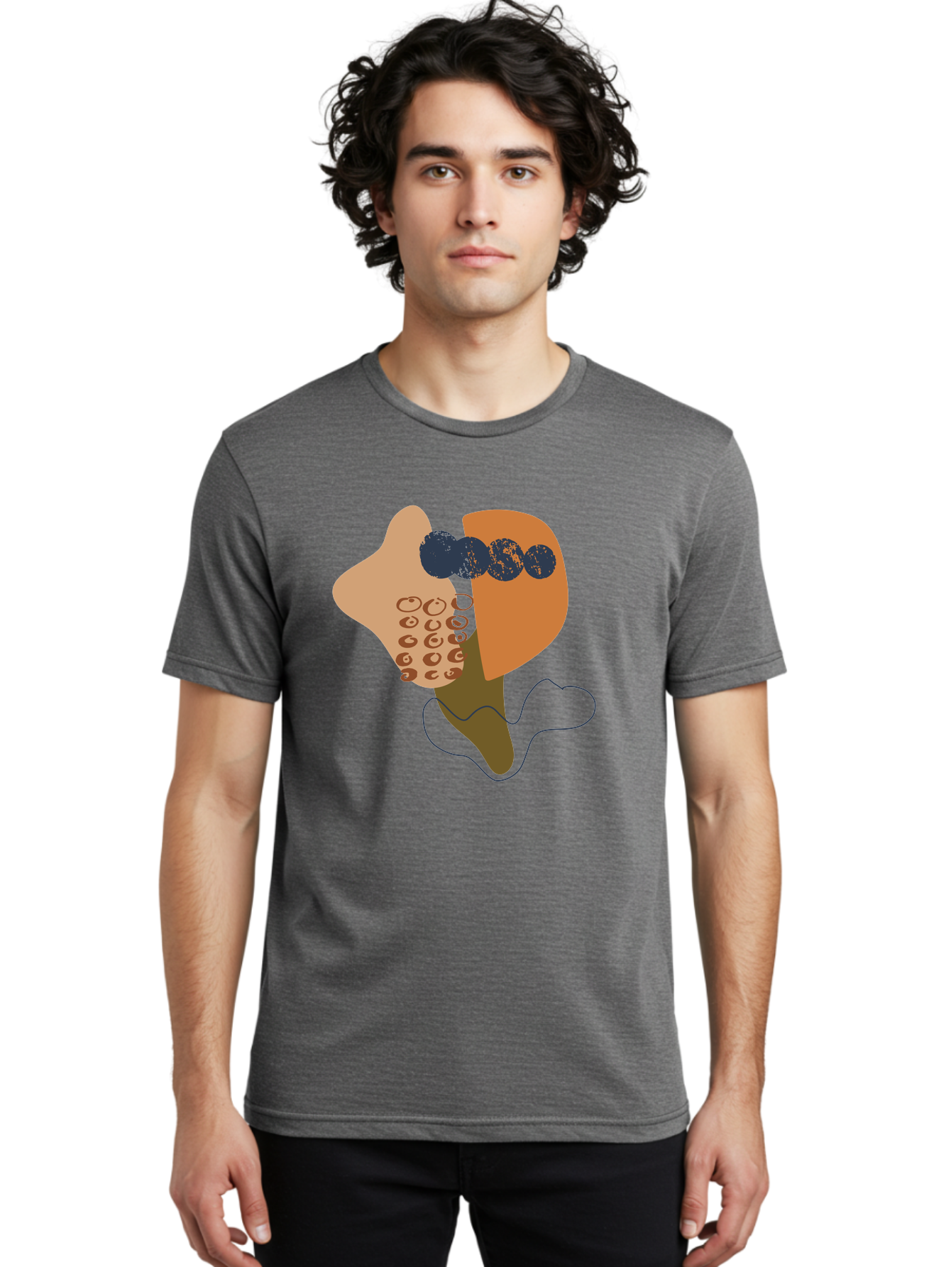 Ice-Cream-Cone Men'S Graphic Tee, 100% Cotton, Comfortable Casual Summer Wear, Machine Washable, Ice Cream Cone, Abstract Design, Modern Art, Colorful Treat, Creative Expression, Unique Illustration, Sweet Delight, Artistic Creativity -  Aaa438