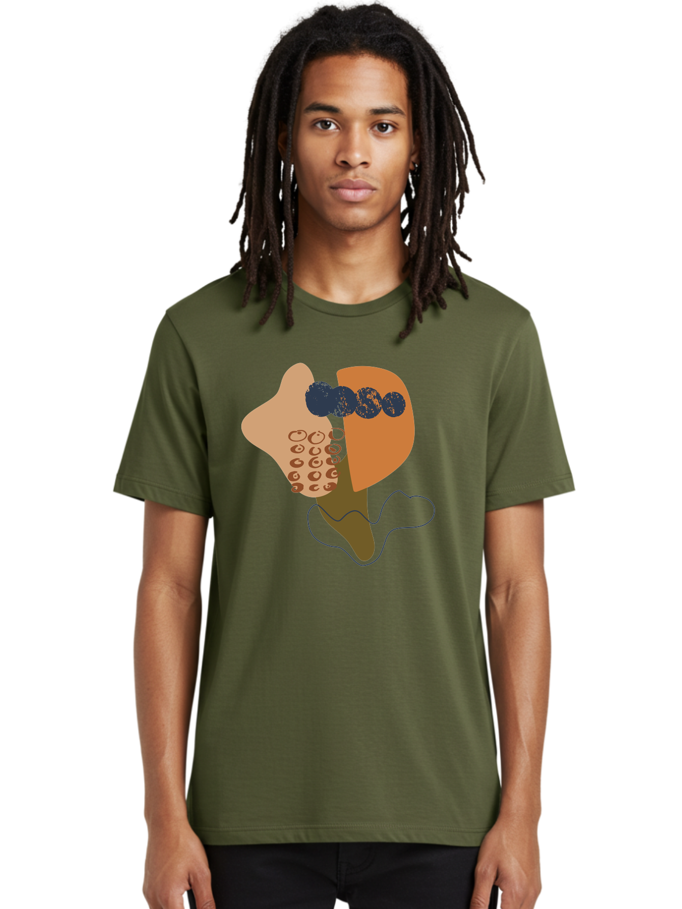 Ice-Cream-Cone Men'S Graphic Tee, 100% Cotton, Comfortable Casual Summer Wear, Machine Washable, Ice Cream Cone, Abstract Design, Modern Art, Colorful Treat, Creative Expression, Unique Illustration, Sweet Delight, Artistic Creativity -  Aaa438
