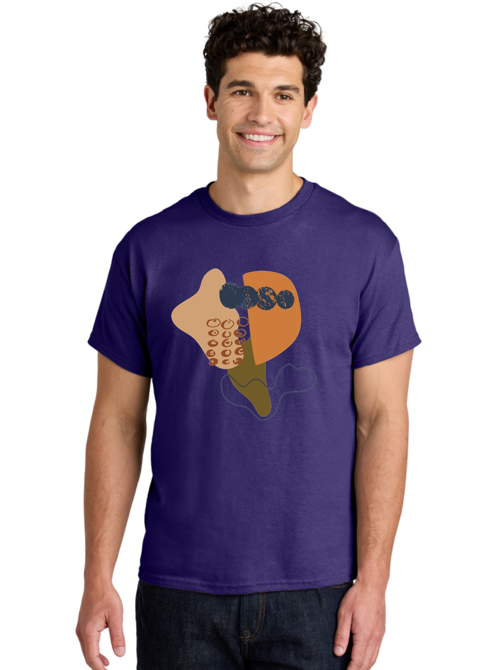Ice-Cream-Cone Men'S Graphic Tee, 100% Cotton, Comfortable Casual Summer Wear, Machine Washable, Ice Cream Cone, Abstract Design, Modern Art, Colorful Treat, Creative Expression, Unique Illustration, Sweet Delight, Artistic Creativity -  Aaa438