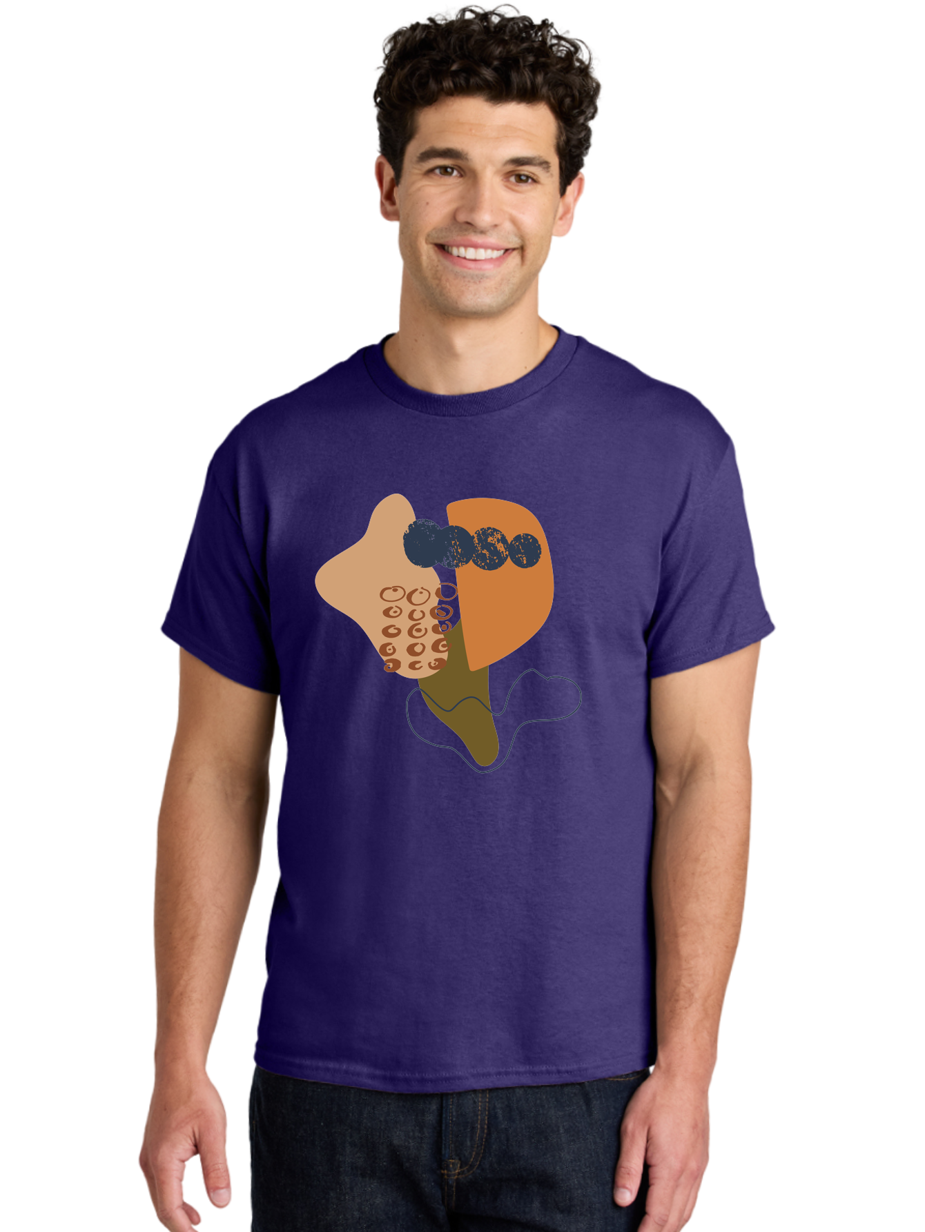 Ice-Cream-Cone Men'S Graphic Tee, 100% Cotton, Comfortable Casual Summer Wear, Machine Washable, Ice Cream Cone, Abstract Design, Modern Art, Colorful Treat, Creative Expression, Unique Illustration, Sweet Delight, Artistic Creativity -  Aaa438