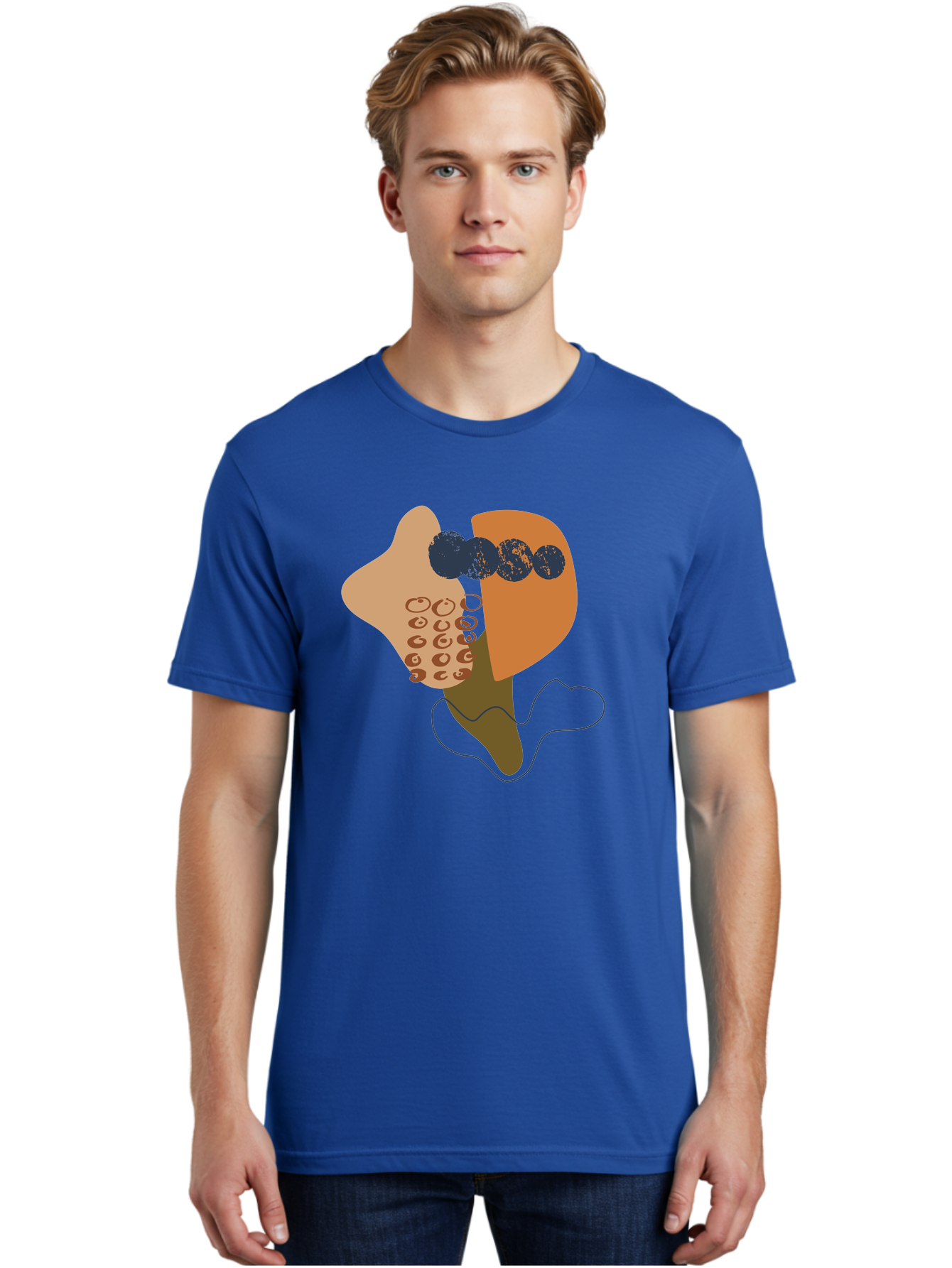 Ice-Cream-Cone Men'S Graphic Tee, 100% Cotton, Comfortable Casual Summer Wear, Machine Washable, Ice Cream Cone, Abstract Design, Modern Art, Colorful Treat, Creative Expression, Unique Illustration, Sweet Delight, Artistic Creativity -  Aaa438