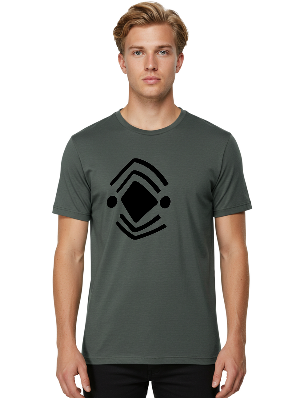 Krita-Logo Men'S Graphic Tee, 100% Cotton, Comfortable Casual Summer Wear, Machine Washable, Diamond Shape, Abstract Logo, Minimalist Design, Simple Shapes, Modern Icon, Geometric Pattern, Stylized Graphic -  Aaa441