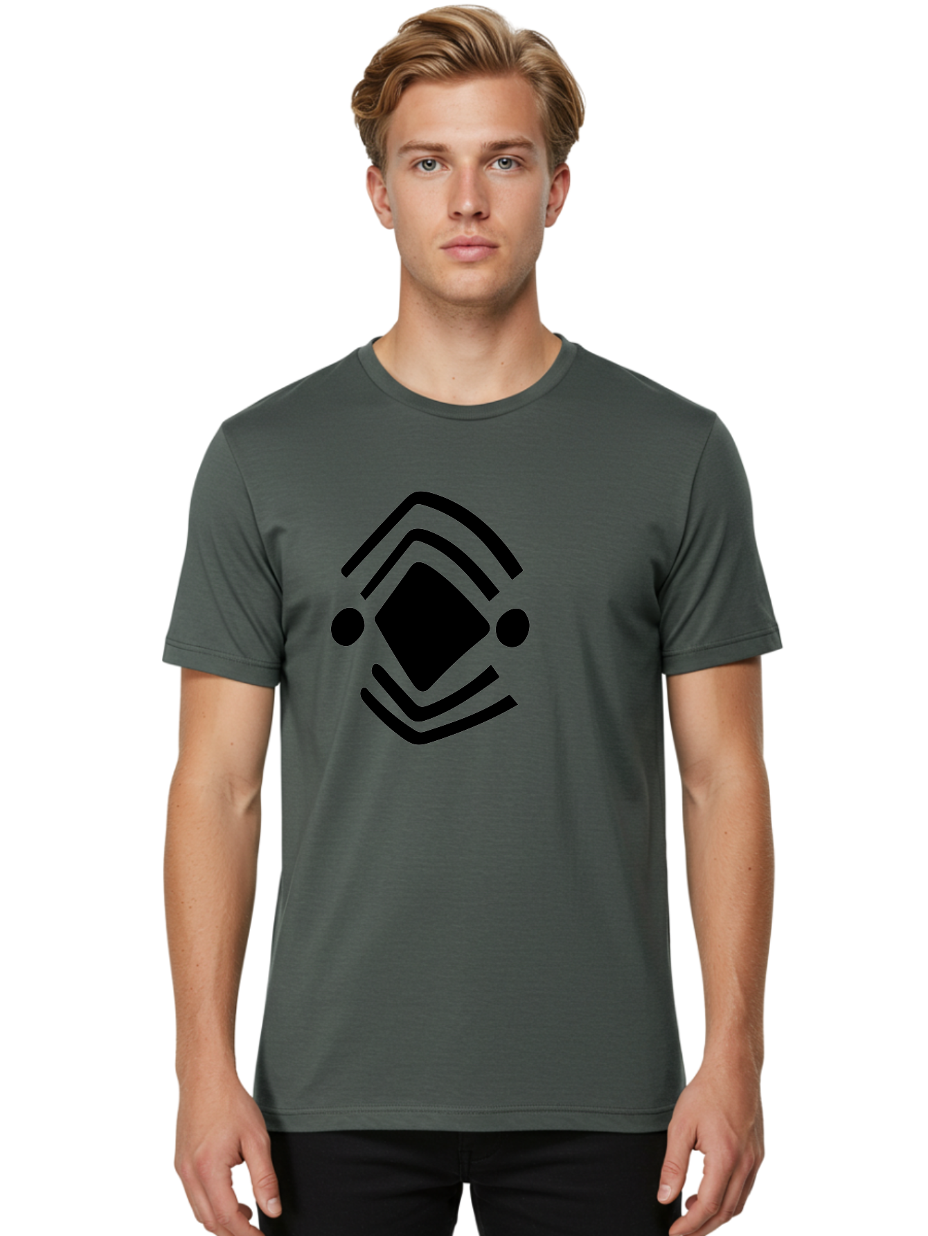 Krita-Logo Men'S Graphic Tee, 100% Cotton, Comfortable Casual Summer Wear, Machine Washable, Diamond Shape, Abstract Logo, Minimalist Design, Simple Shapes, Modern Icon, Geometric Pattern, Stylized Graphic -  Aaa441