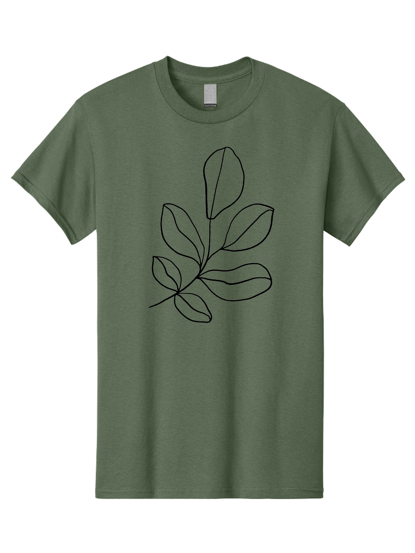 Leaves-2 Men'S Graphic Tee, 100% Cotton, Comfortable Casual Summer Wear, Machine Washable, Minimalist Leaf Design, Simple Line Art, Botanical Illustration, Leaf Pattern, Nature-Inspired Graphics, Organic Shapes, Black Outline -  Aaa451