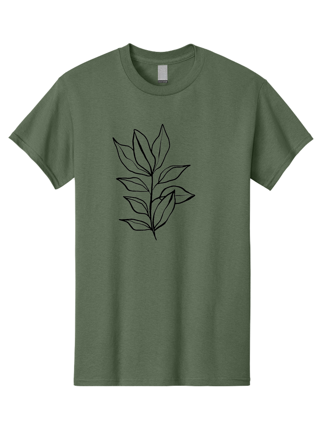 Leaves-4 Men'S Graphic Tee, 100% Cotton, Comfortable Casual Summer Wear, Machine Washable, Simple Leaf Design, Minimalist Art, Black Outline, Leaves, Foliage, Botanical Illustration, Simple Graphics, Modern Art -  Aaa453