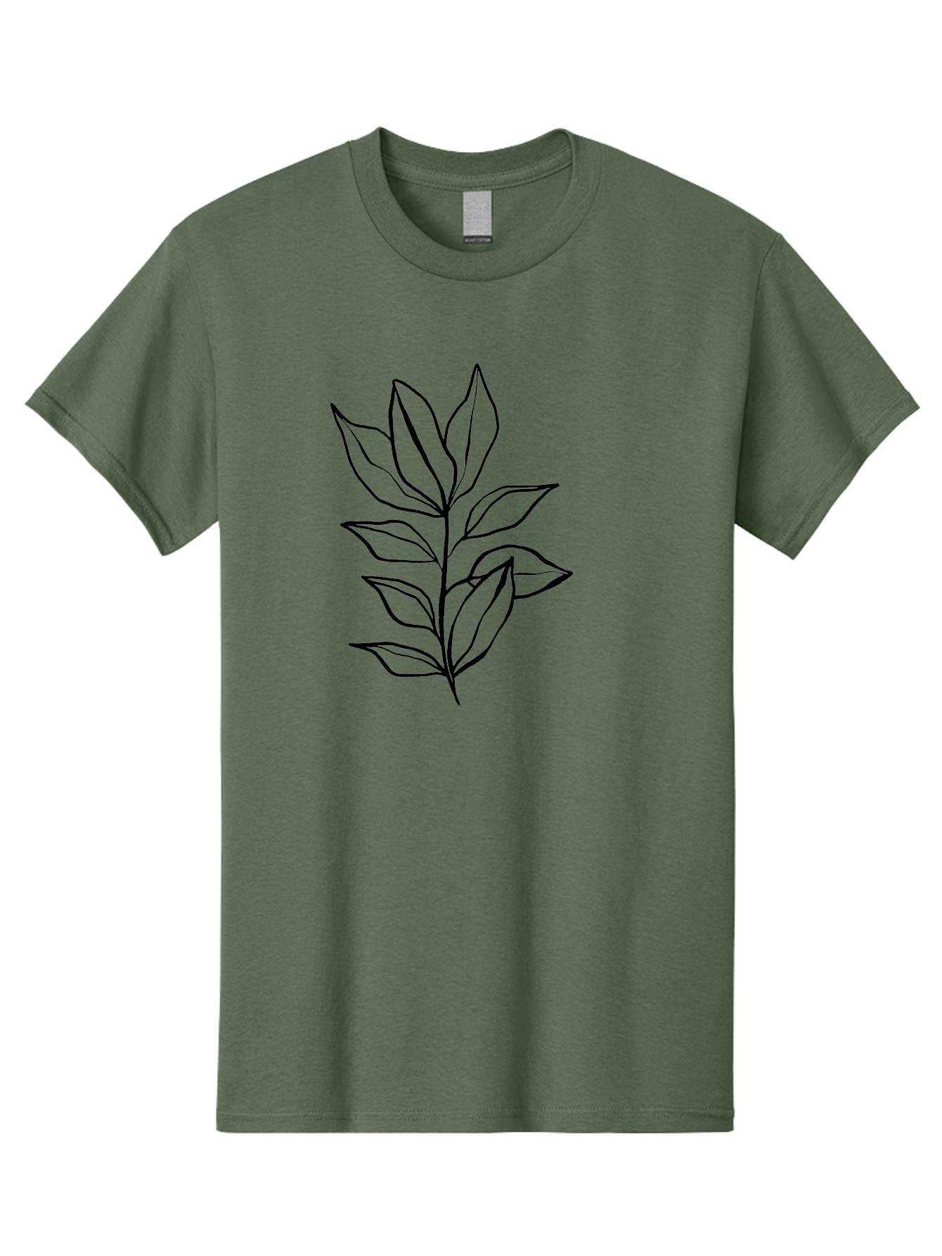 Leaves-4 Men'S Graphic Tee, 100% Cotton, Comfortable Casual Summer Wear, Machine Washable, Simple Leaf Design, Minimalist Art, Black Outline, Leaves, Foliage, Botanical Illustration, Simple Graphics, Modern Art -  Aaa453