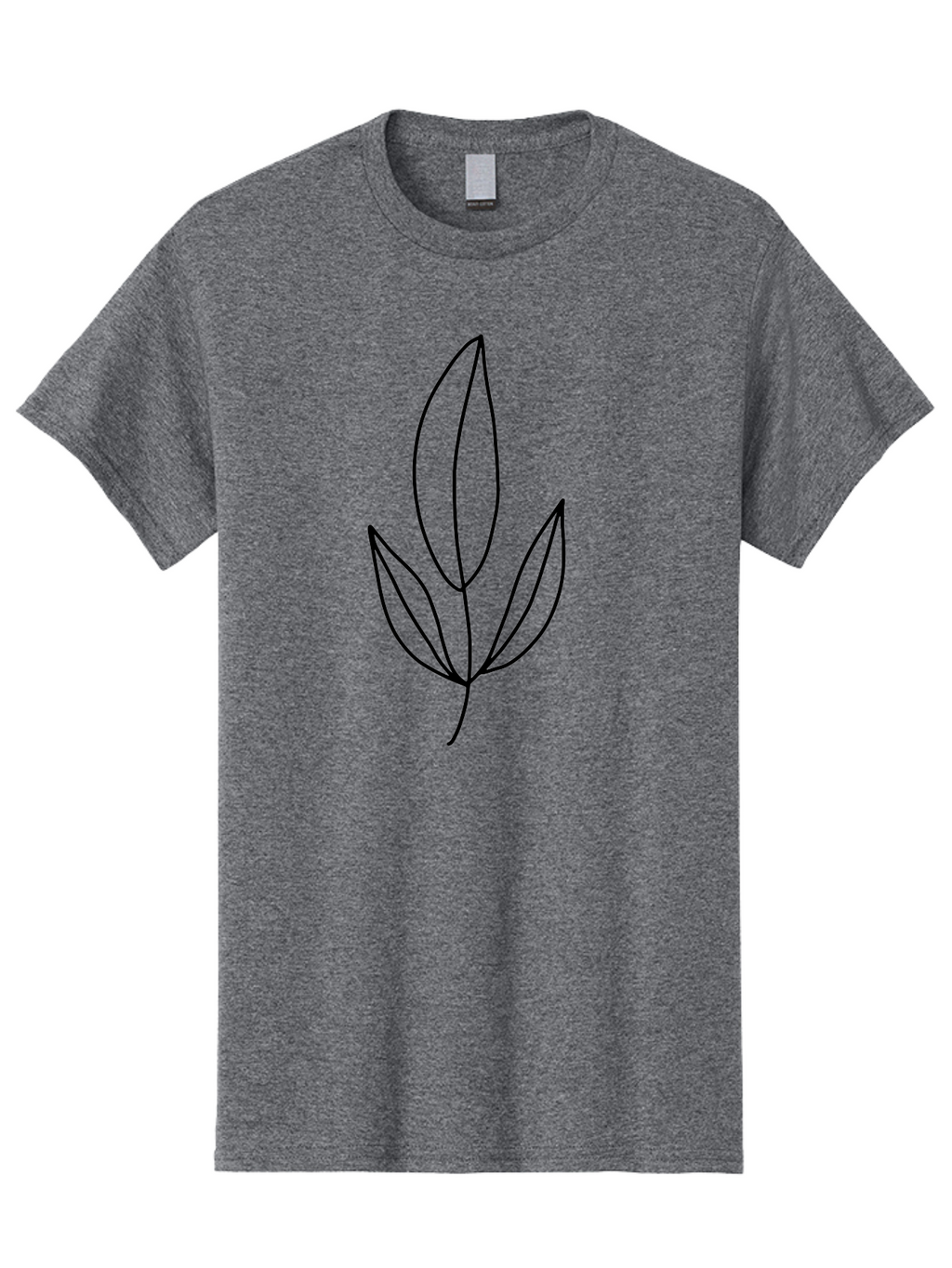 Leaves-6 Men'S Graphic Tee, 100% Cotton, Comfortable Casual Summer Wear, Machine Washable, Simple Leaf Illustration, Minimalist Design, Botanical Art, Leaf Outline, Nature-Inspired Graphics, Eco-Friendly Visuals -  Aaa455