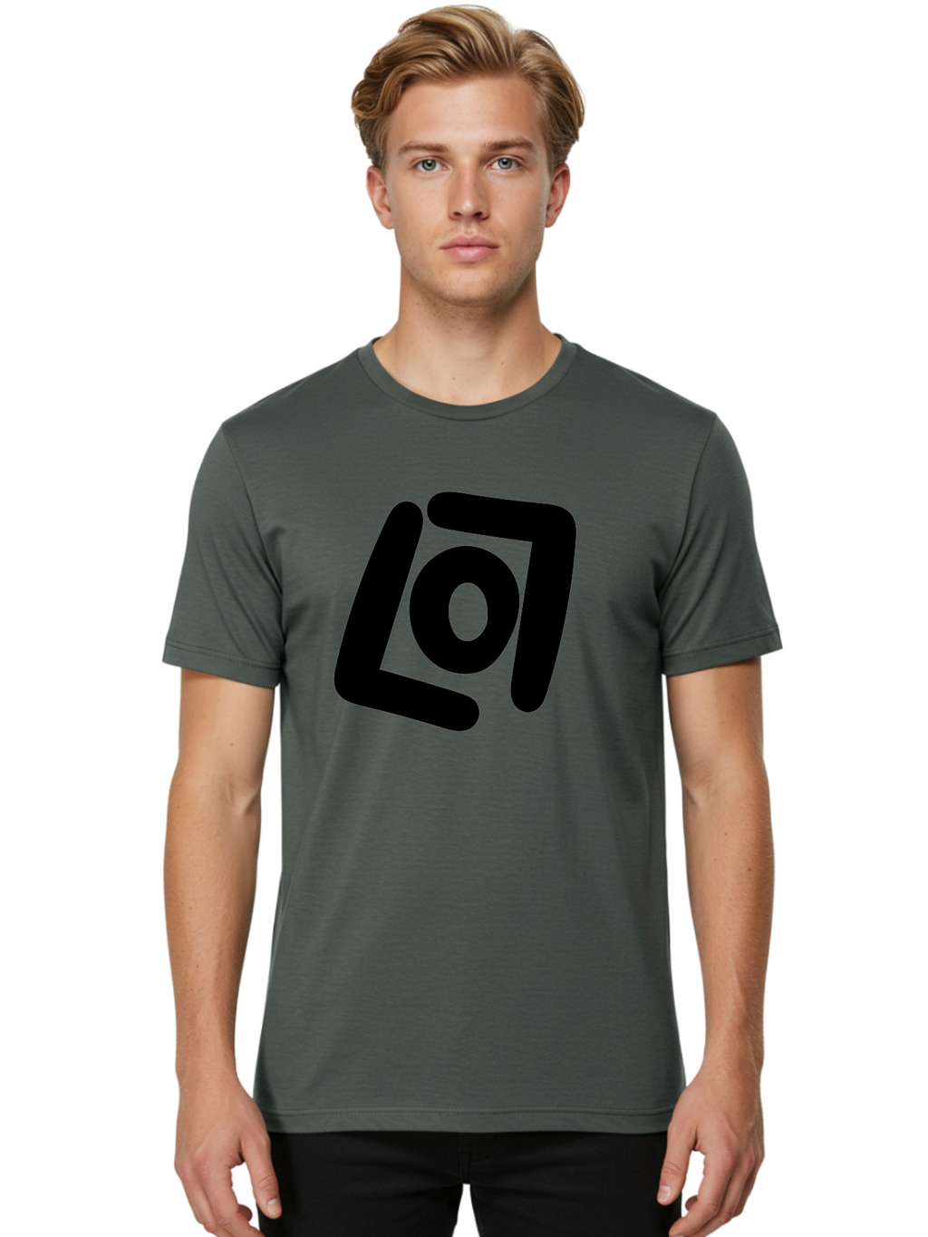 Lo7 Men'S Graphic Tee, 100% Cotton, Comfortable Casual Summer Wear, Machine Washable, Stylized Logo, Modern Design, Abstract Shapes, Geometric Pattern, Minimalist Art, Bold Lines, Unique Typography -  Aaa460