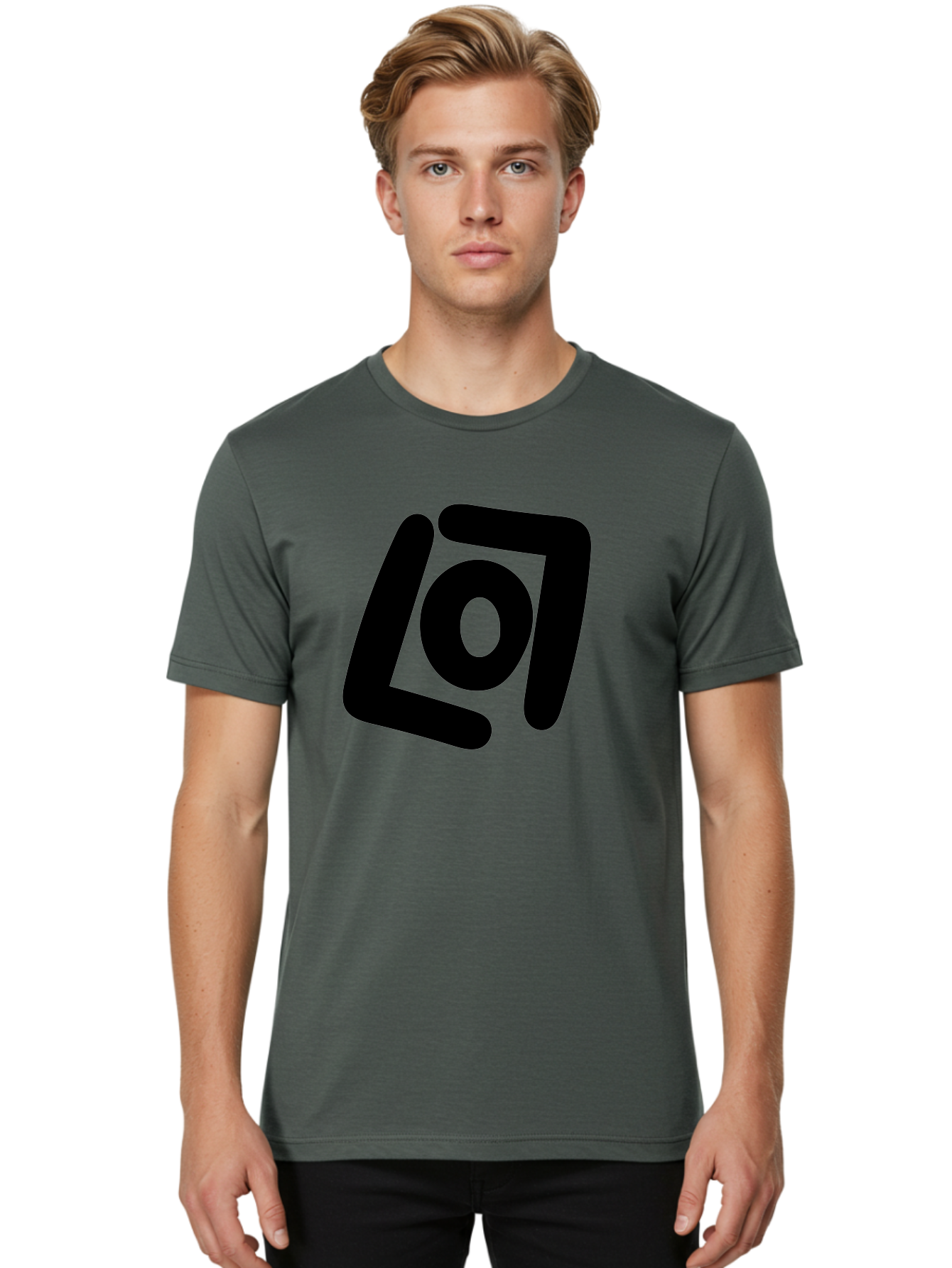 Lo7 Men'S Graphic Tee, 100% Cotton, Comfortable Casual Summer Wear, Machine Washable, Stylized Logo, Modern Design, Abstract Shapes, Geometric Pattern, Minimalist Art, Bold Lines, Unique Typography -  Aaa460