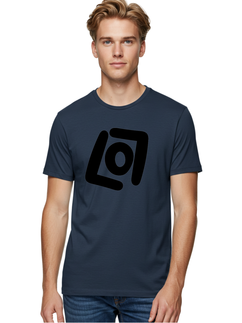 Lo7 Men'S Graphic Tee, 100% Cotton, Comfortable Casual Summer Wear, Machine Washable, Stylized Logo, Modern Design, Abstract Shapes, Geometric Pattern, Minimalist Art, Bold Lines, Unique Typography -  Aaa460