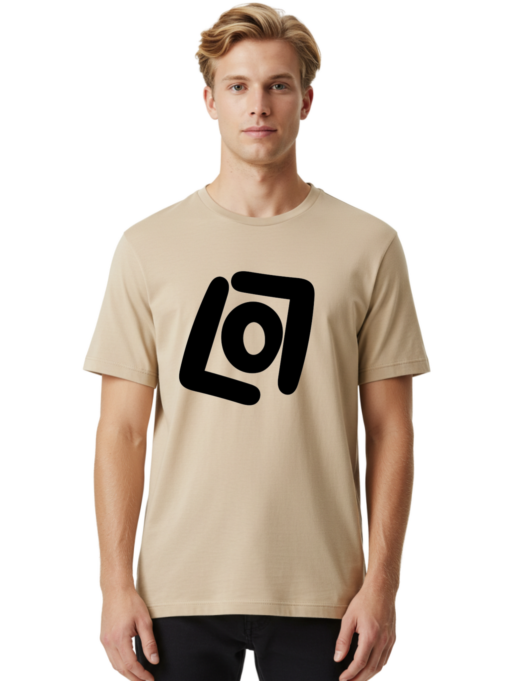 Lo7 Men'S Graphic Tee, 100% Cotton, Comfortable Casual Summer Wear, Machine Washable, Stylized Logo, Modern Design, Abstract Shapes, Geometric Pattern, Minimalist Art, Bold Lines, Unique Typography -  Aaa460