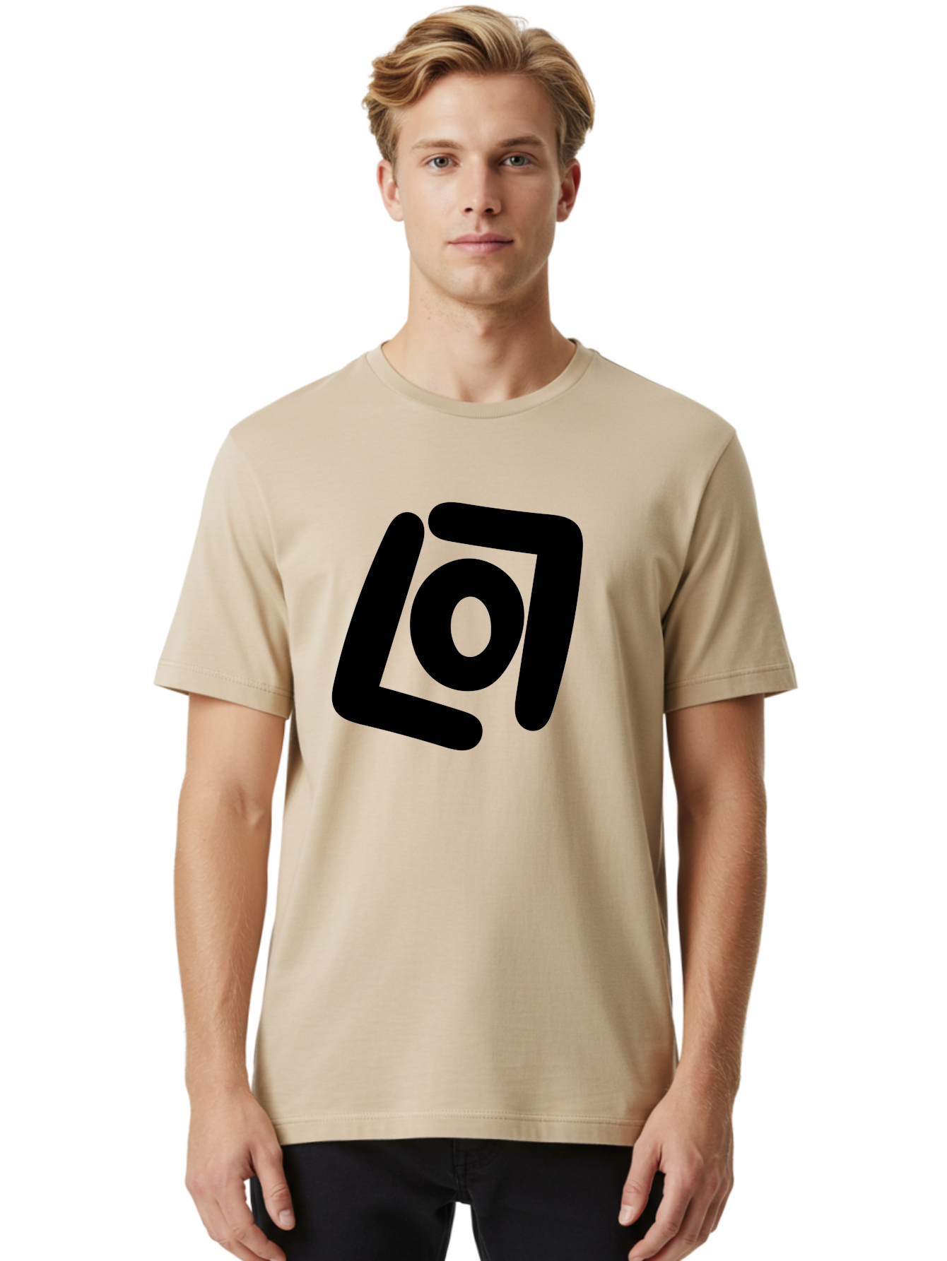 Lo7 Men'S Graphic Tee, 100% Cotton, Comfortable Casual Summer Wear, Machine Washable, Stylized Logo, Modern Design, Abstract Shapes, Geometric Pattern, Minimalist Art, Bold Lines, Unique Typography -  Aaa460