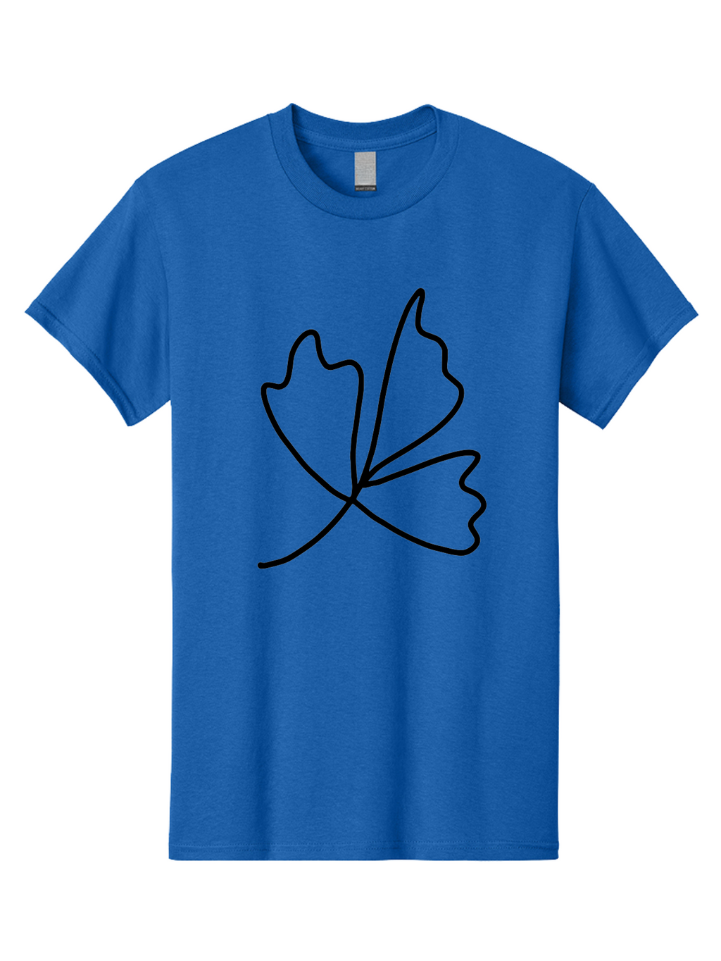 Maple-Leaf Men'S Graphic Tee, 100% Cotton, Comfortable Casual Summer Wear, Machine Washable, Simple Leaf Design, Minimalist Art, Black Outline, Leaf Shape, Abstract Foliage, Modern Illustration, Nature-Inspired Graphics -  Aaa461