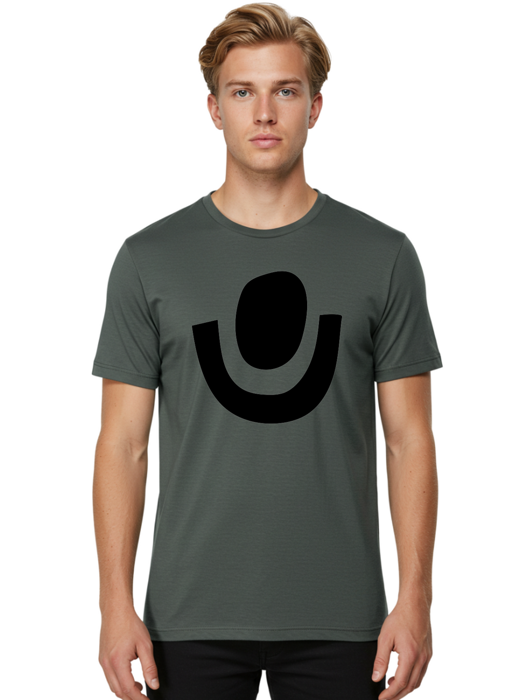 Microphone-Icon Men'S Graphic Tee, 100% Cotton, Comfortable Casual Summer Wear, Machine Washable, Microphone Icon, Voice Recording, Podcasting, Music, Audio Equipment, Black Silhouette, Simple Design, Modern Logo -  Aaa464