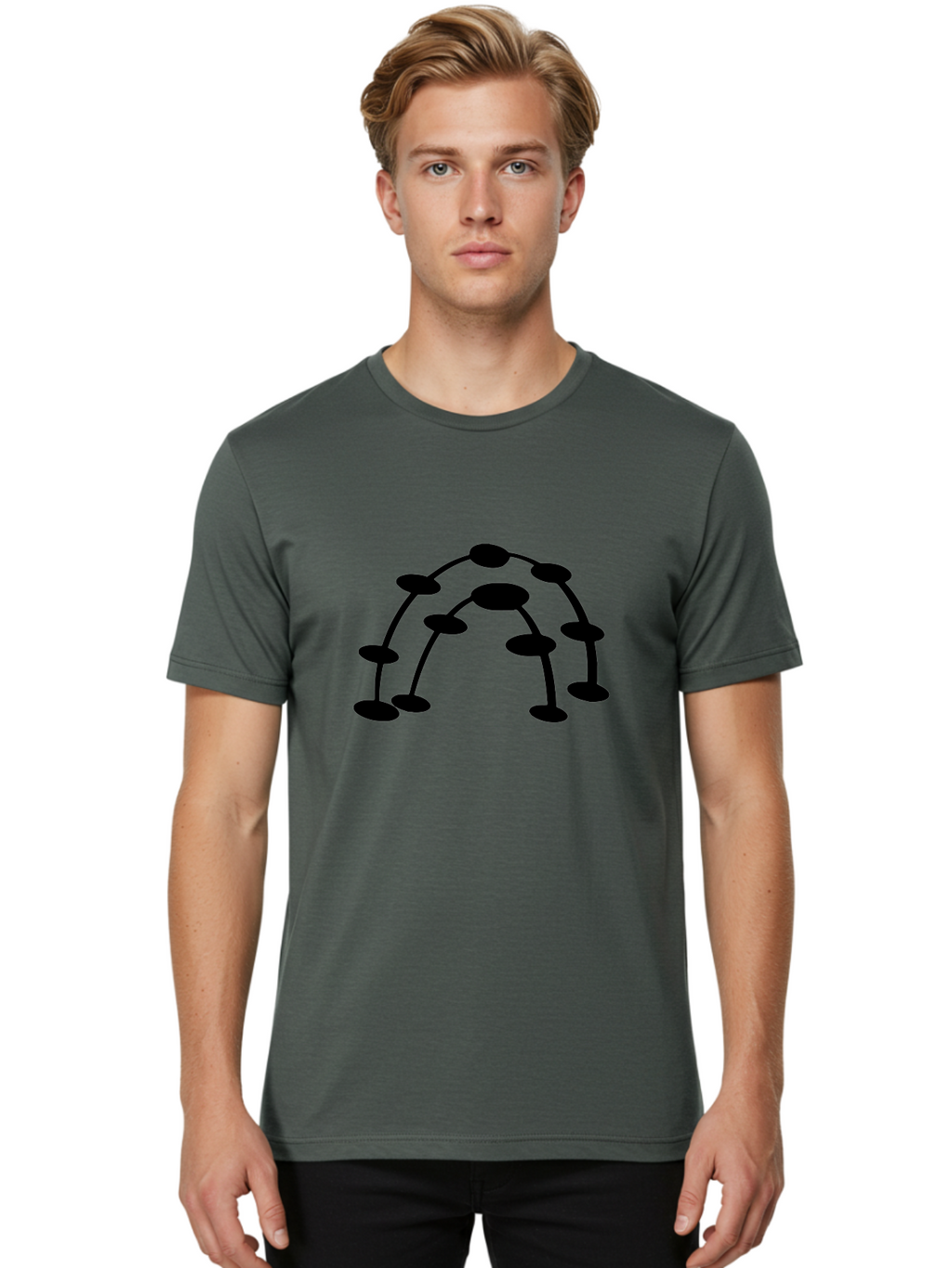 Molecule-Structure Men'S Graphic Tee, 100% Cotton, Comfortable Casual Summer Wear, Machine Washable, Network Diagram, Interconnected Nodes, Abstract Design, Futuristic Illustration, Digital Connectivity, Complex Network, Node Connections, -  Aaa465