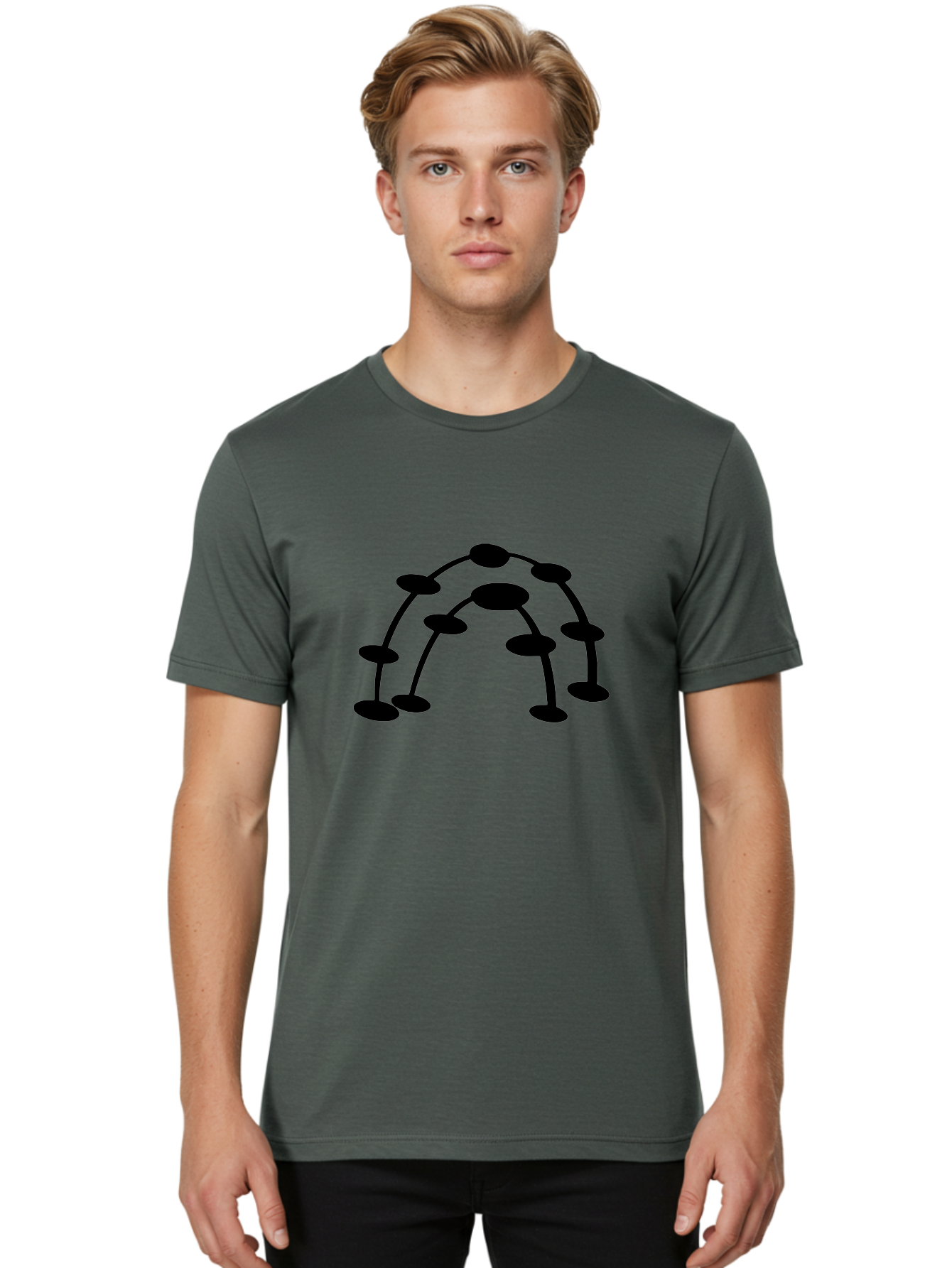 Molecule-Structure Men'S Graphic Tee, 100% Cotton, Comfortable Casual Summer Wear, Machine Washable, Network Diagram, Interconnected Nodes, Abstract Design, Futuristic Illustration, Digital Connectivity, Complex Network, Node Connections, -  Aaa465