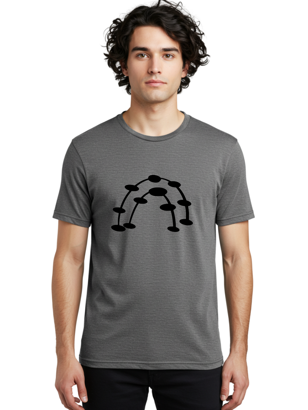 Molecule-Structure Men'S Graphic Tee, 100% Cotton, Comfortable Casual Summer Wear, Machine Washable, Network Diagram, Interconnected Nodes, Abstract Design, Futuristic Illustration, Digital Connectivity, Complex Network, Node Connections, -  Aaa465
