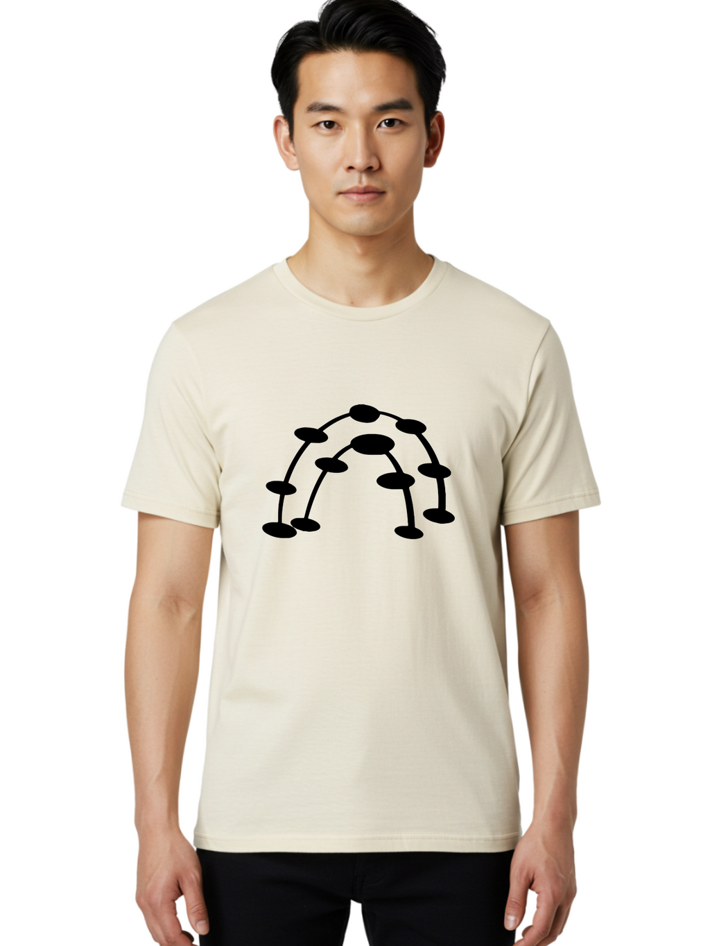 Molecule-Structure Men'S Graphic Tee, 100% Cotton, Comfortable Casual Summer Wear, Machine Washable, Network Diagram, Interconnected Nodes, Abstract Design, Futuristic Illustration, Digital Connectivity, Complex Network, Node Connections, -  Aaa465